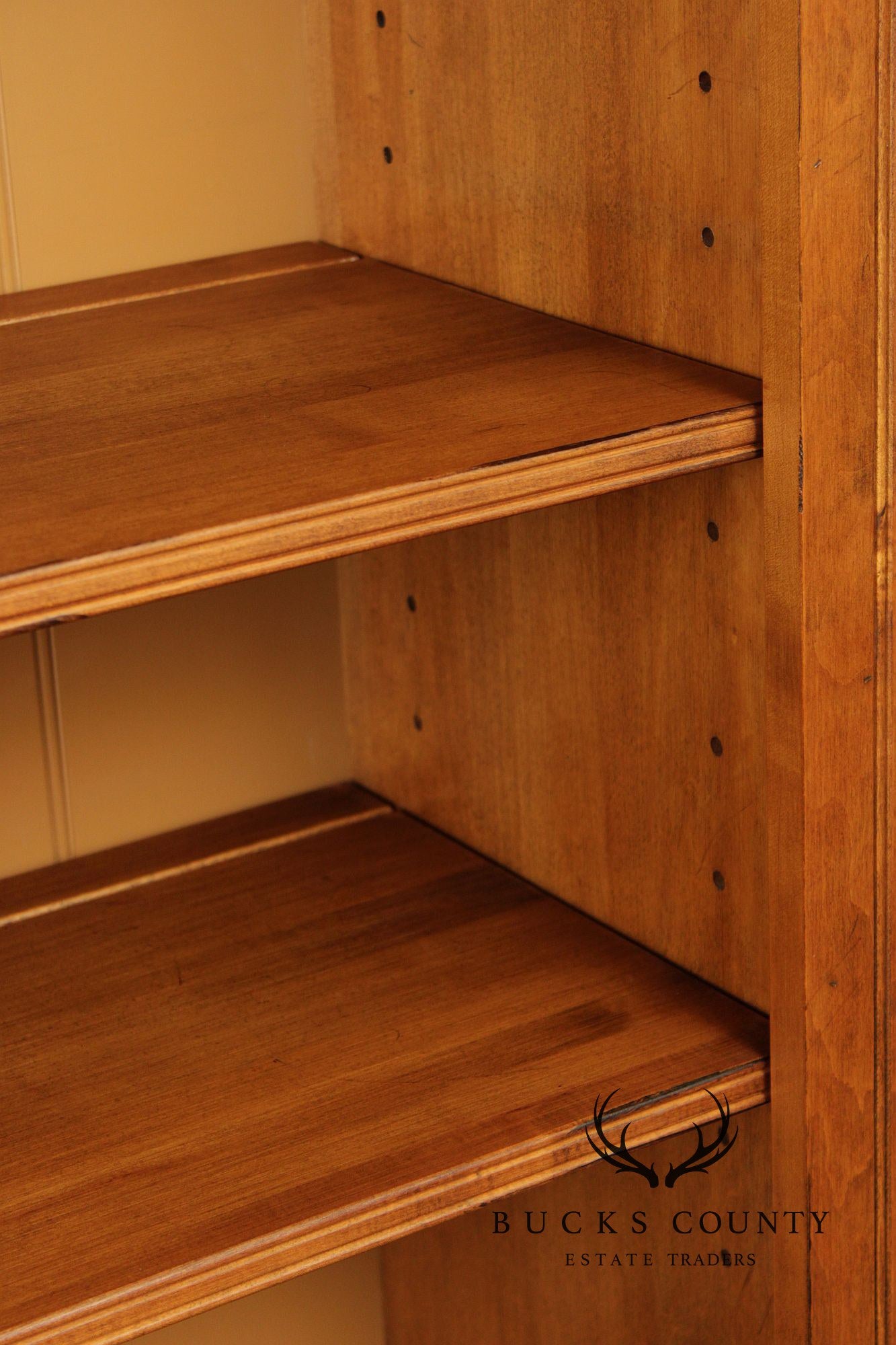 Ethan Allen 1776 Collection Traditional Maple Pair Of Tall Open Bookcases