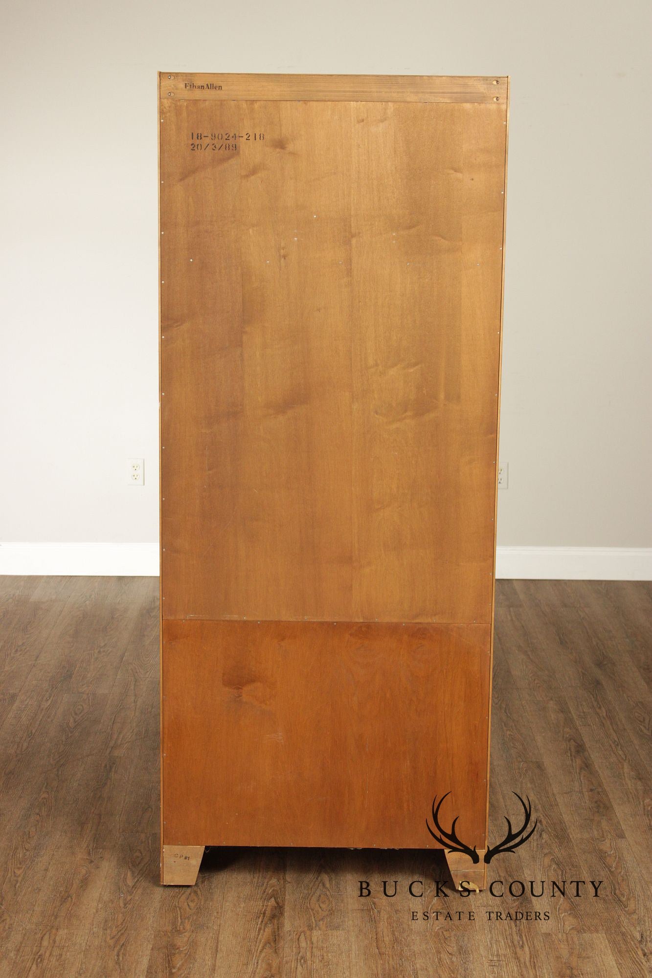 Ethan Allen 1776 Collection Traditional Maple Pair Of Tall Open Bookcases