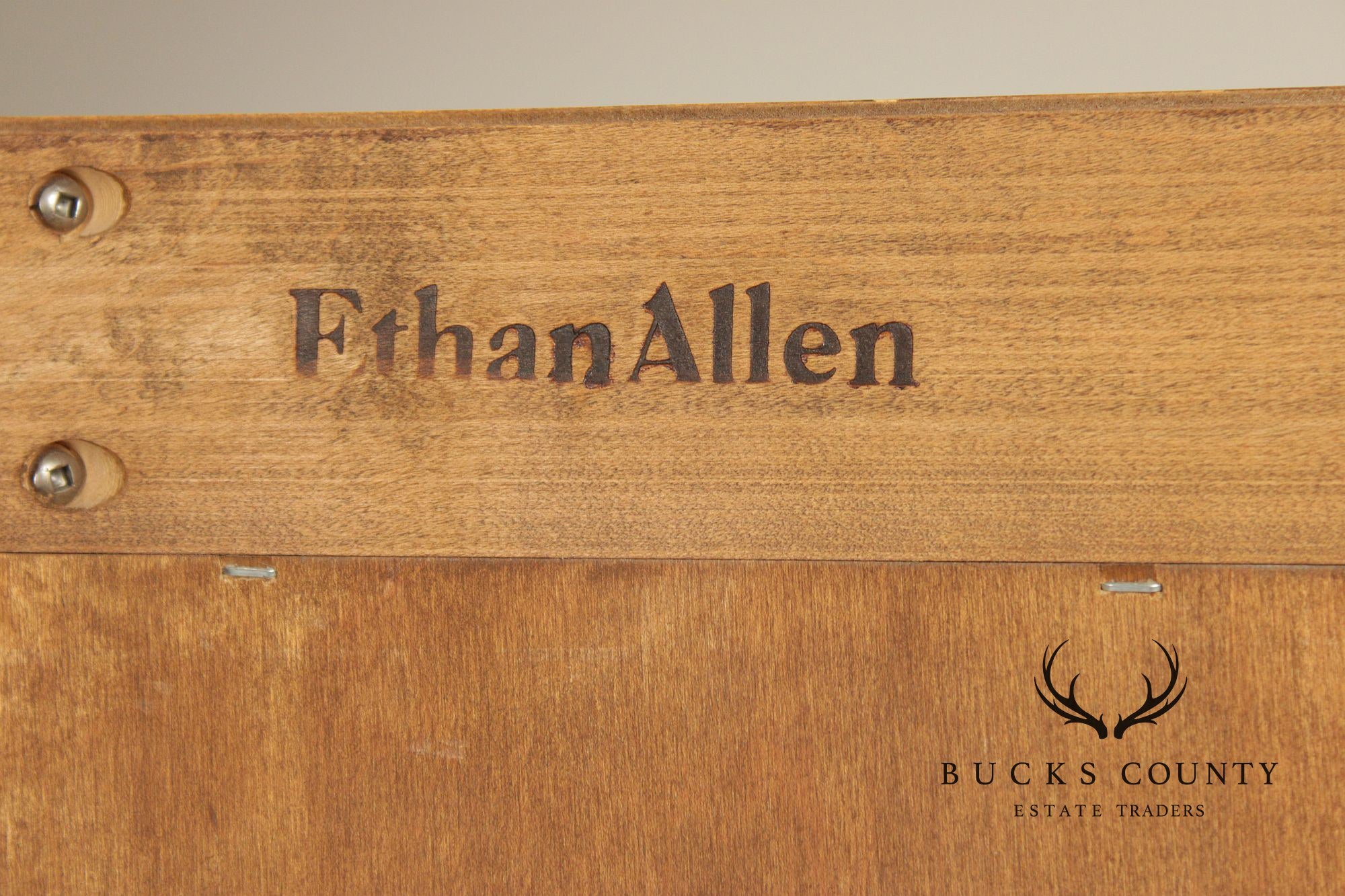 Ethan Allen 1776 Collection Traditional Maple Pair Of Tall Open Bookcases