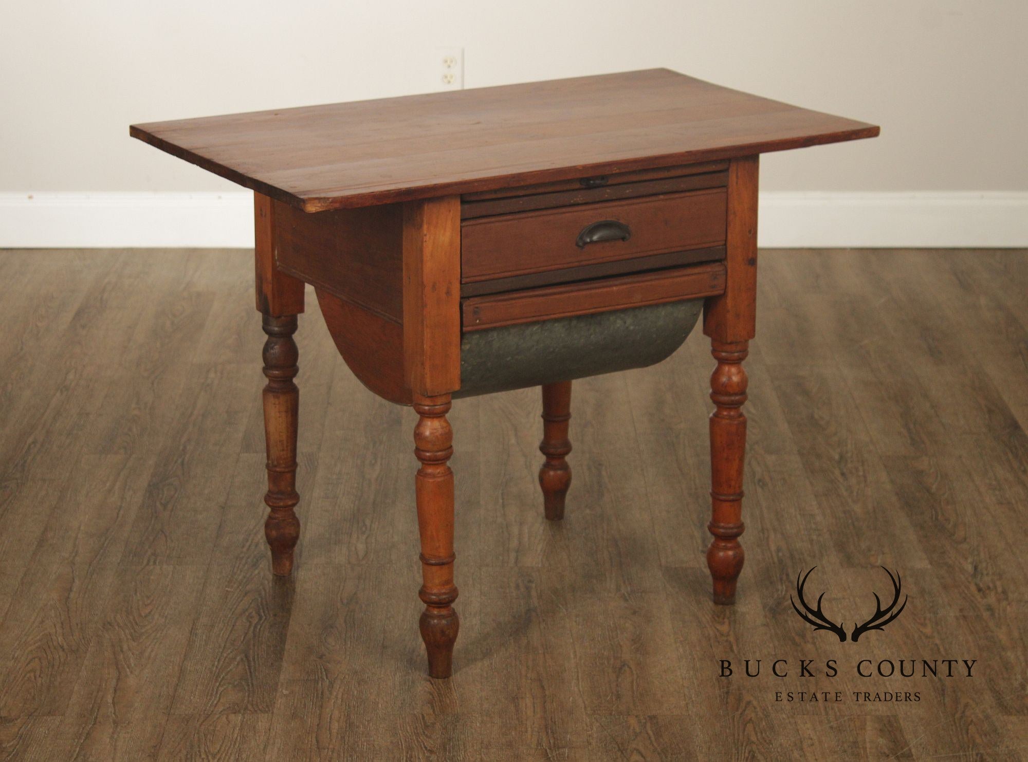 Antique American Primitive Pine Dough Table