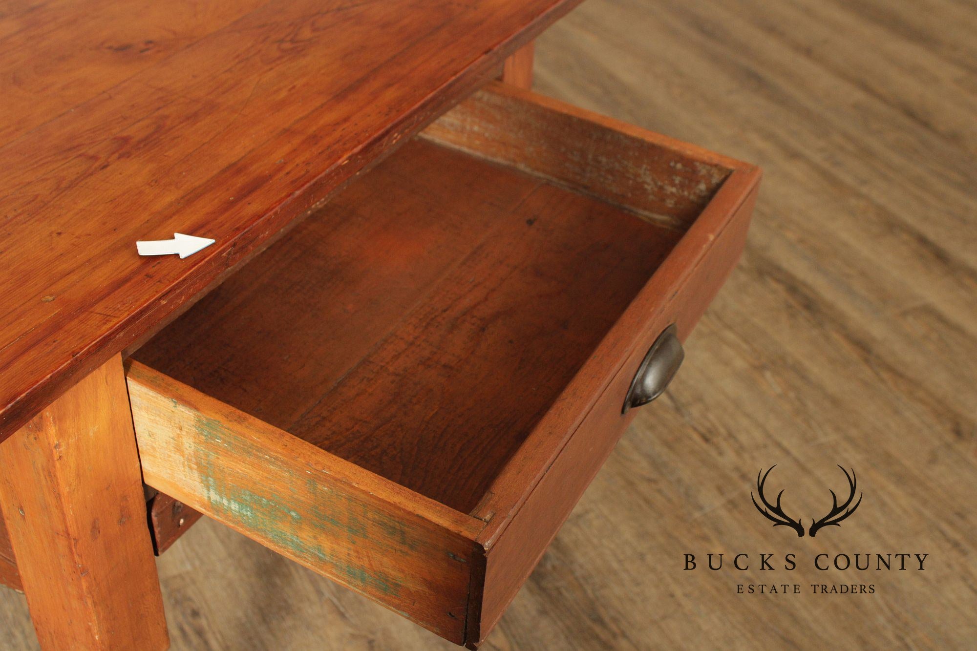 Antique American Primitive Pine Dough Table