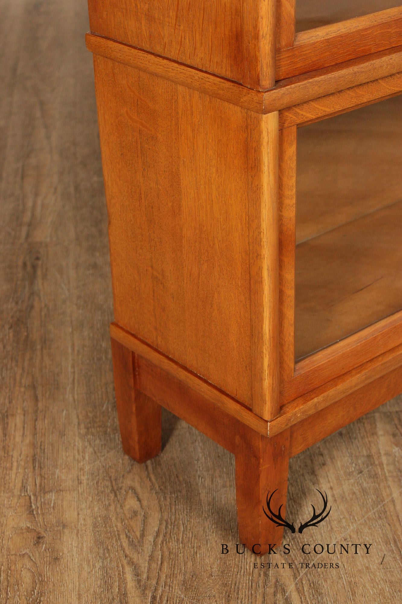 Antique Oak Four-Section Barrister Bookcase