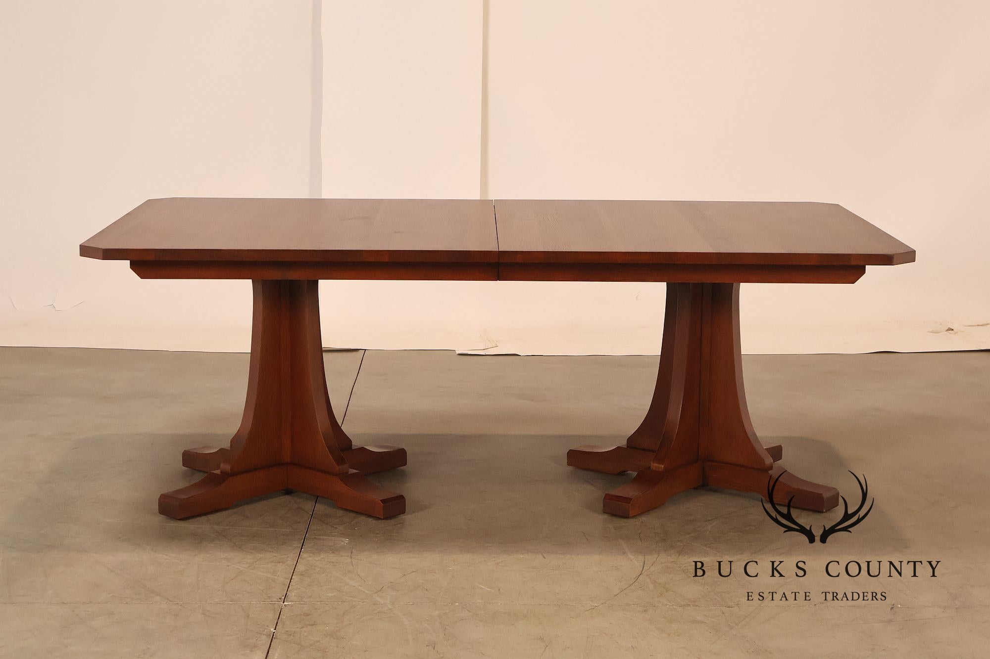 Stickley Mission Collection Oak Double Pedestal Dining Table