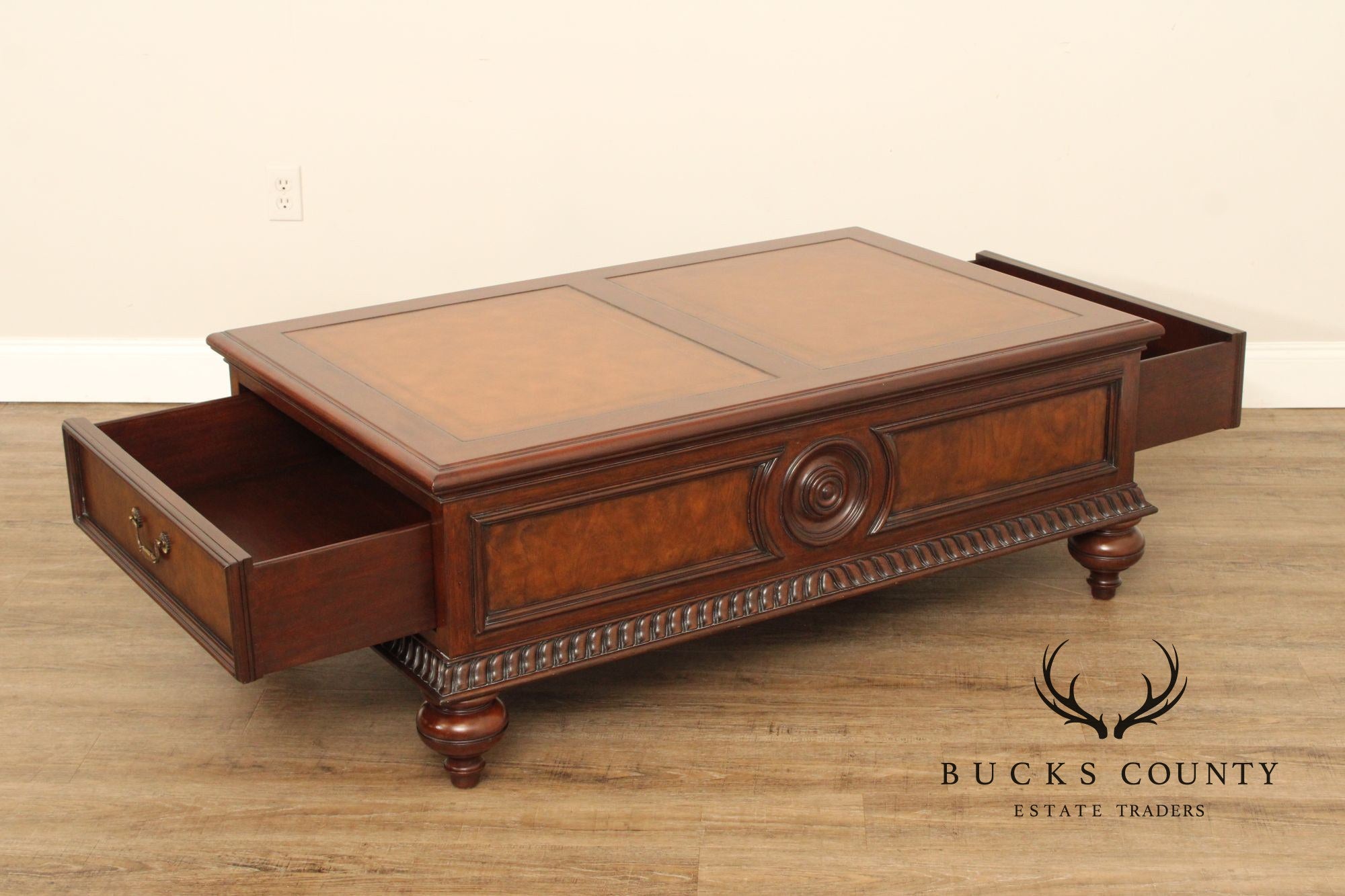 Ethan Allen Townhouse Collection 'Morley' Carved Wood Coffee Table