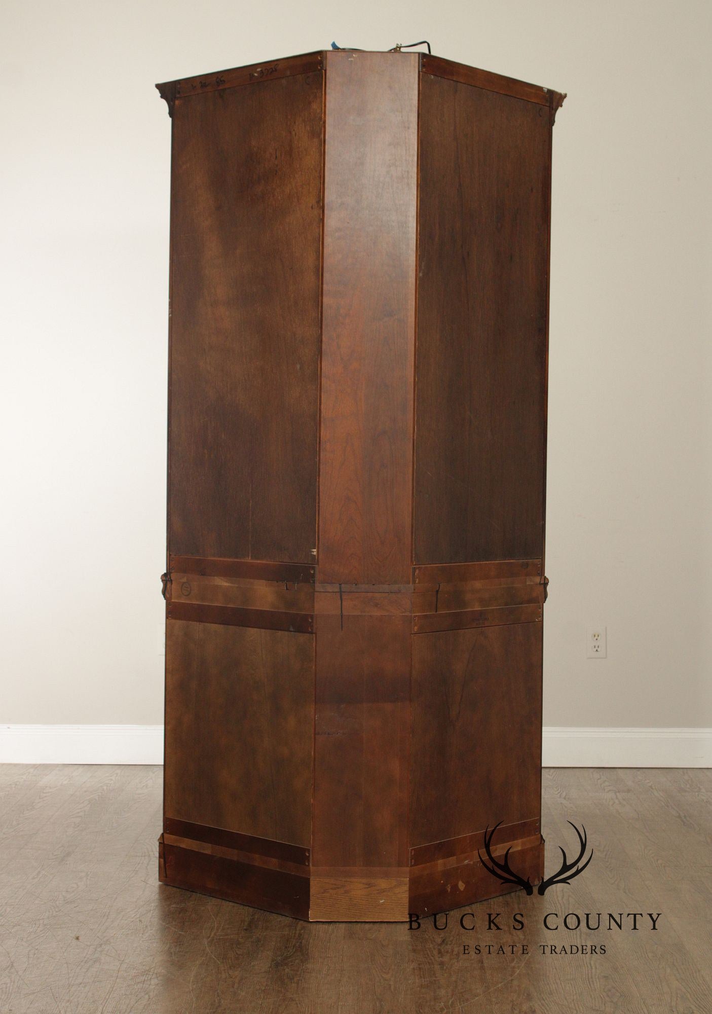 Pennsylvania House Pair Traditional Cherry Lighted Corner Cabinets