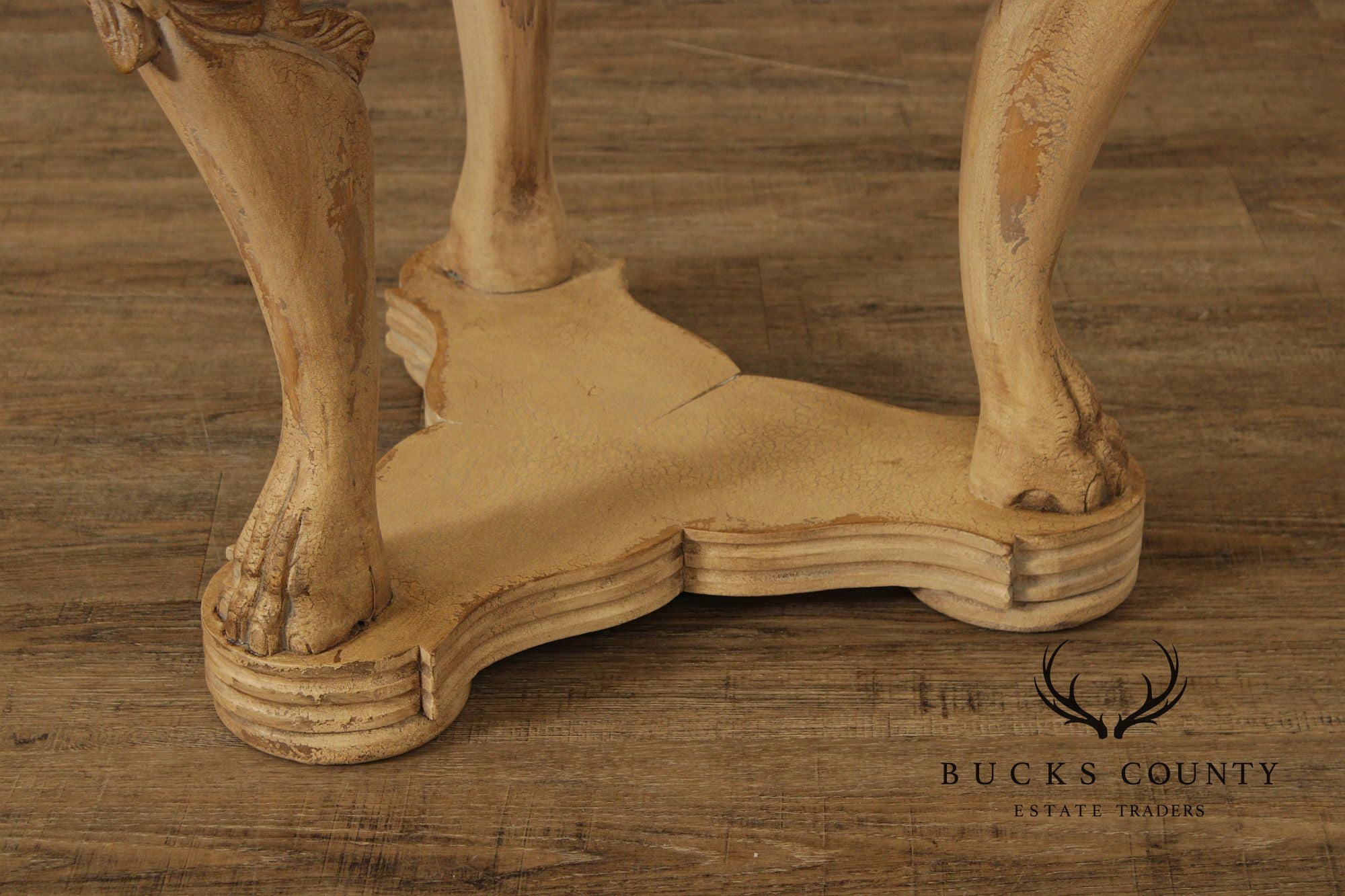 Italian Neoclassical Style Round Marble Top Side Table