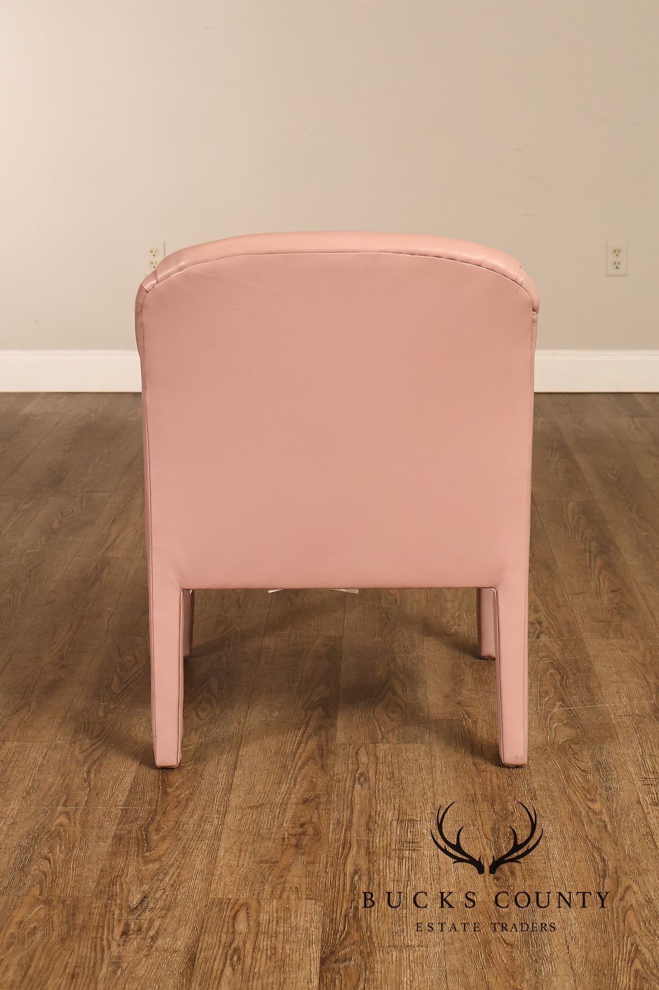 Vintage Lazar Industries East Pair Of Contemporary Modern Pink Upholstered Armchairs