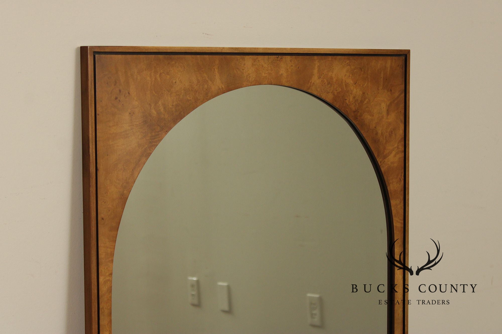 John Stuart for Widdicomb Burl Walnut Frame Wall Mirror