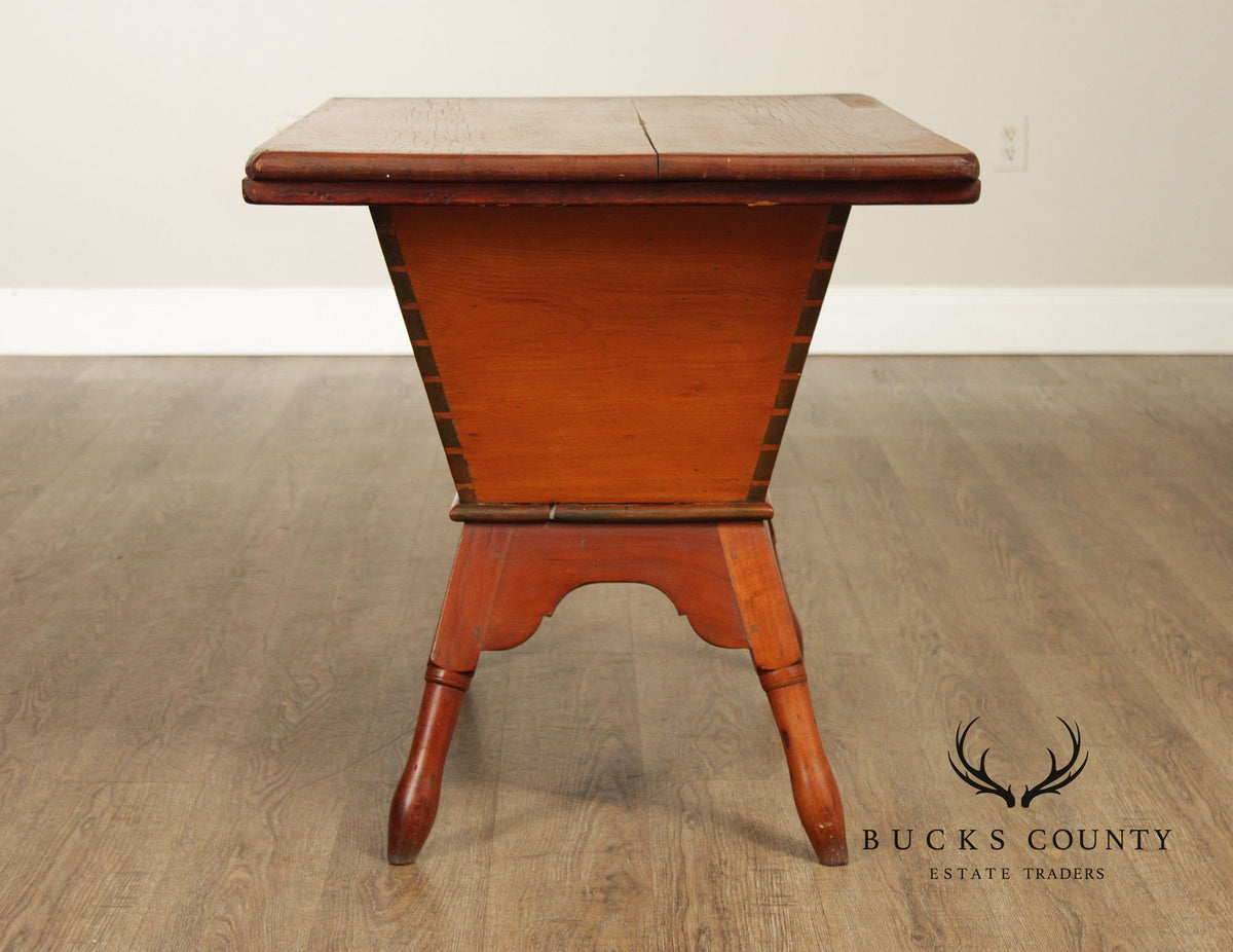 Antique Primitive Pine Dough Box Table With Removable Top