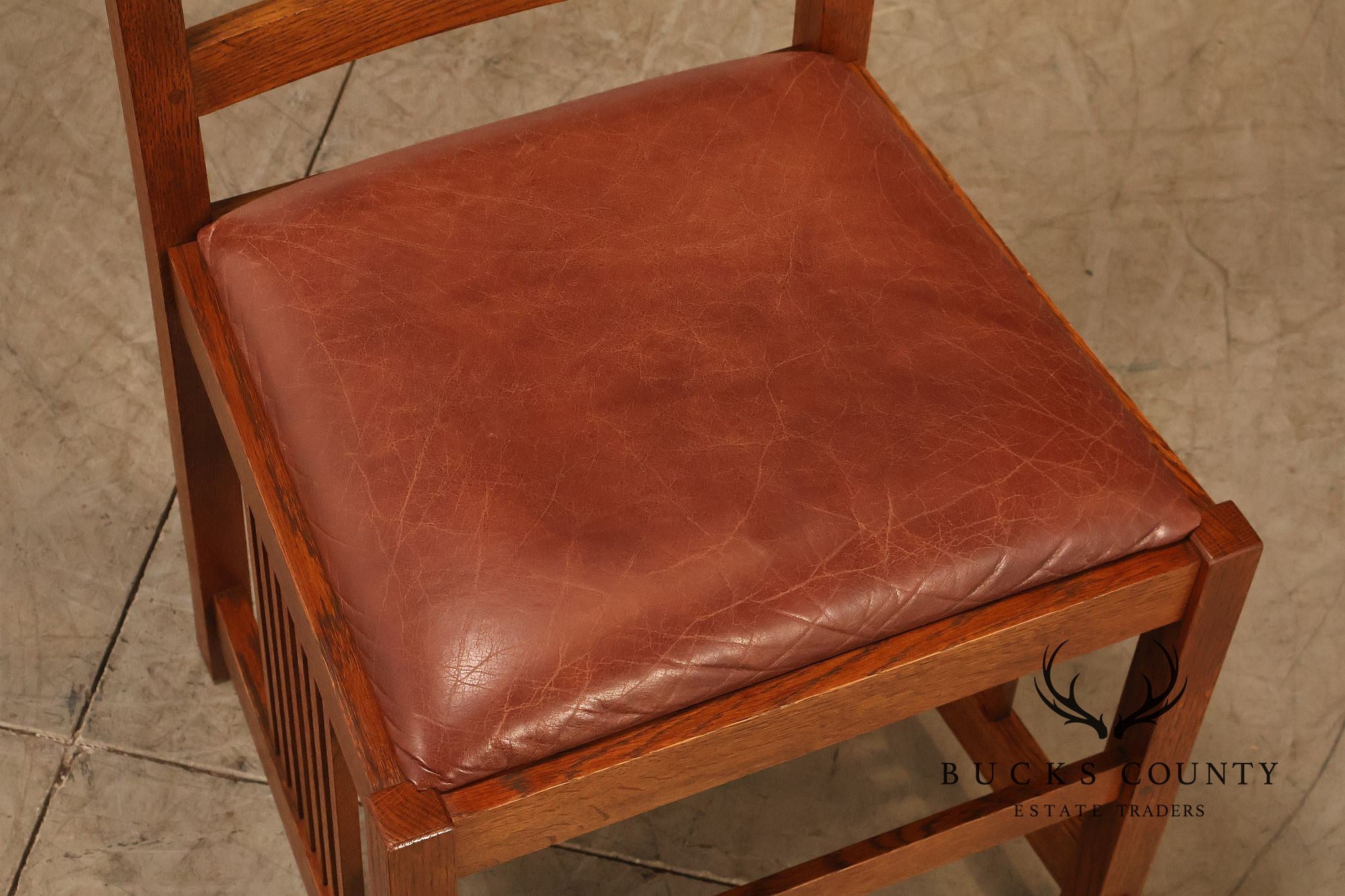 Stickley Mission Collection Set Of Six Oak Spindle Dining Chairs