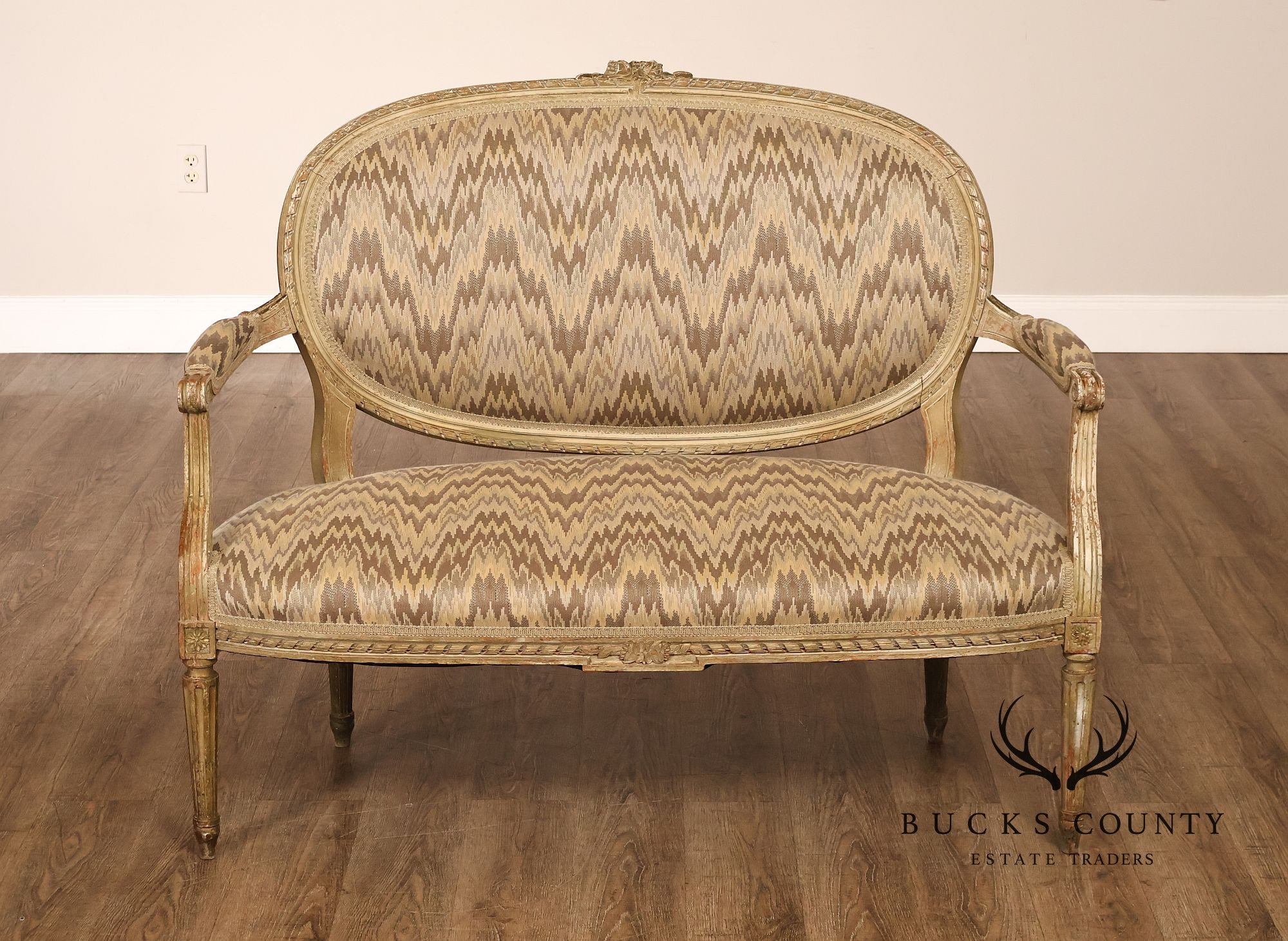 French Louis XVI Style Painted Settee
