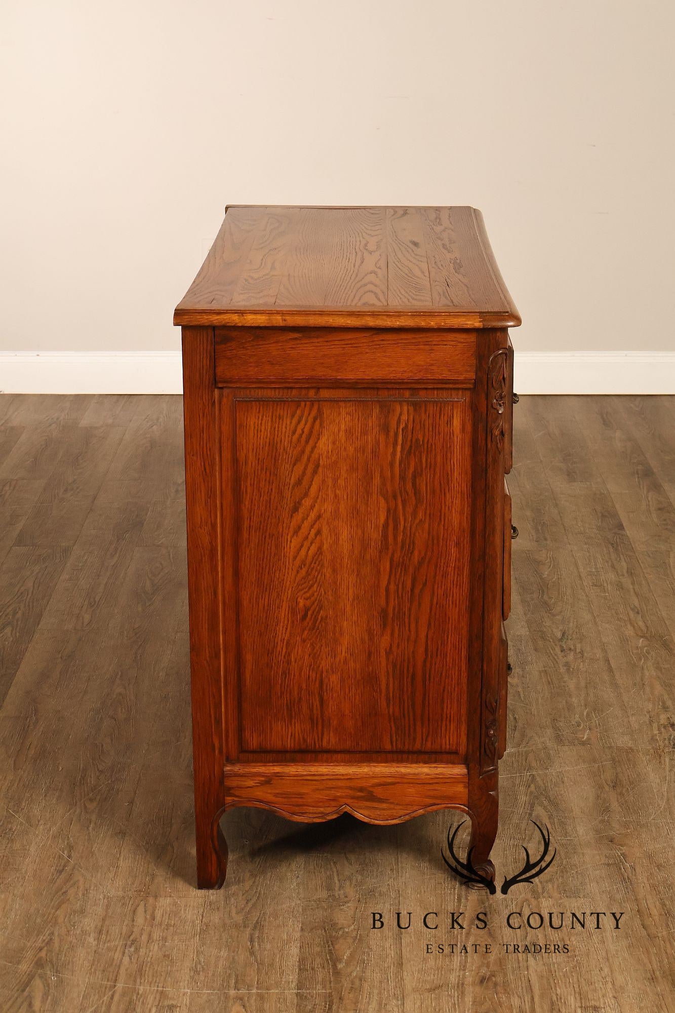 French Louis XV Style Carved Oak Chest Of Drawers