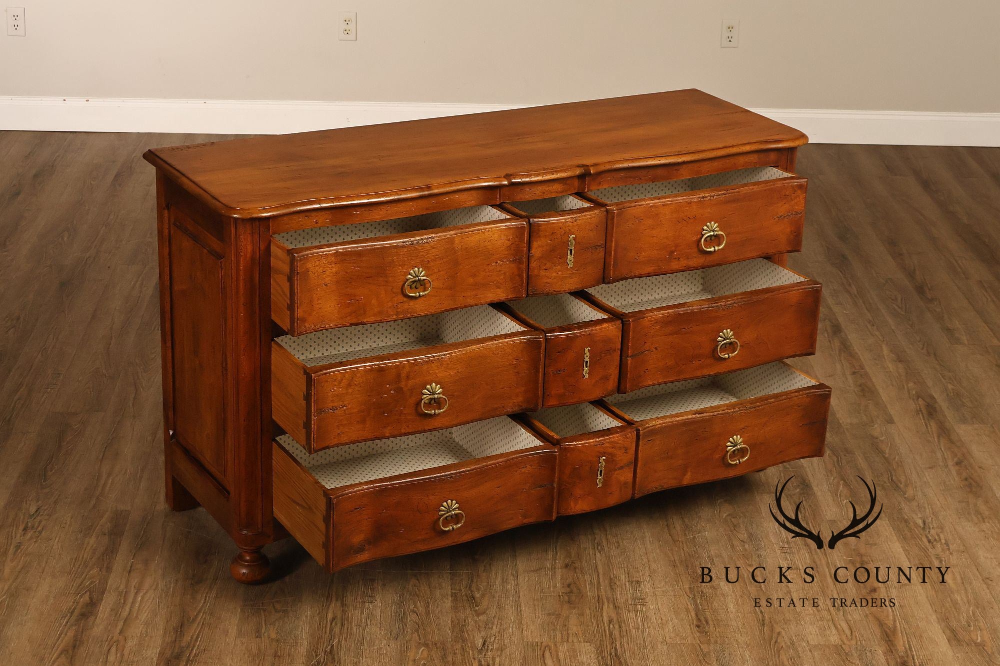 Don Ruseau Custom Continental Style Walnut Chest Of Drawers