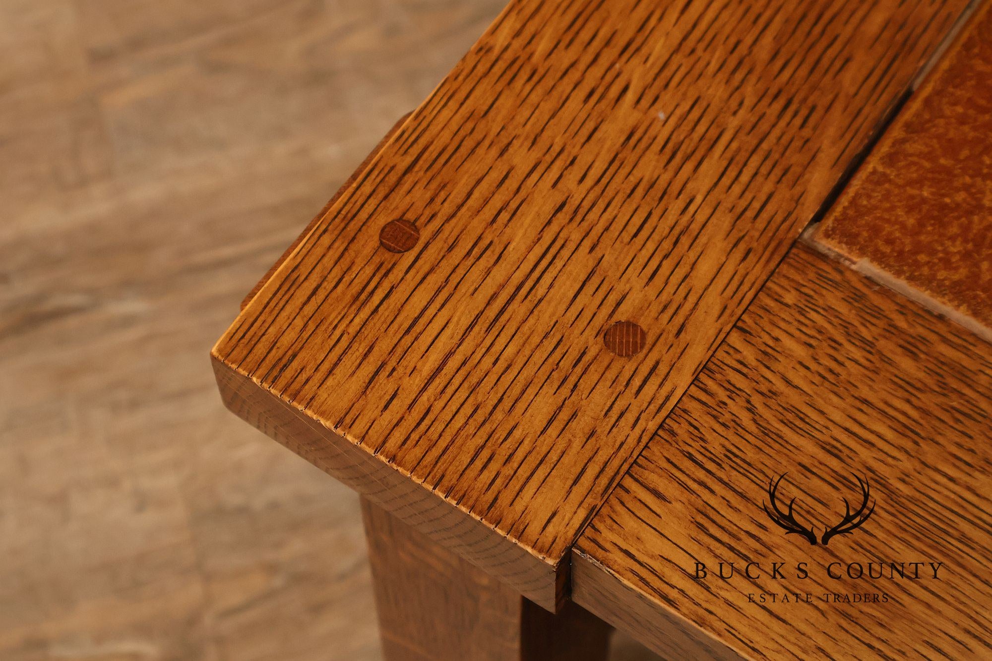 Stickley Mission Collection Oak Tile Top Coffee Table