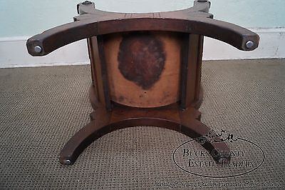 Unusual Antique Aesthetic Walnut Leather Seat X Frame Arm Chair