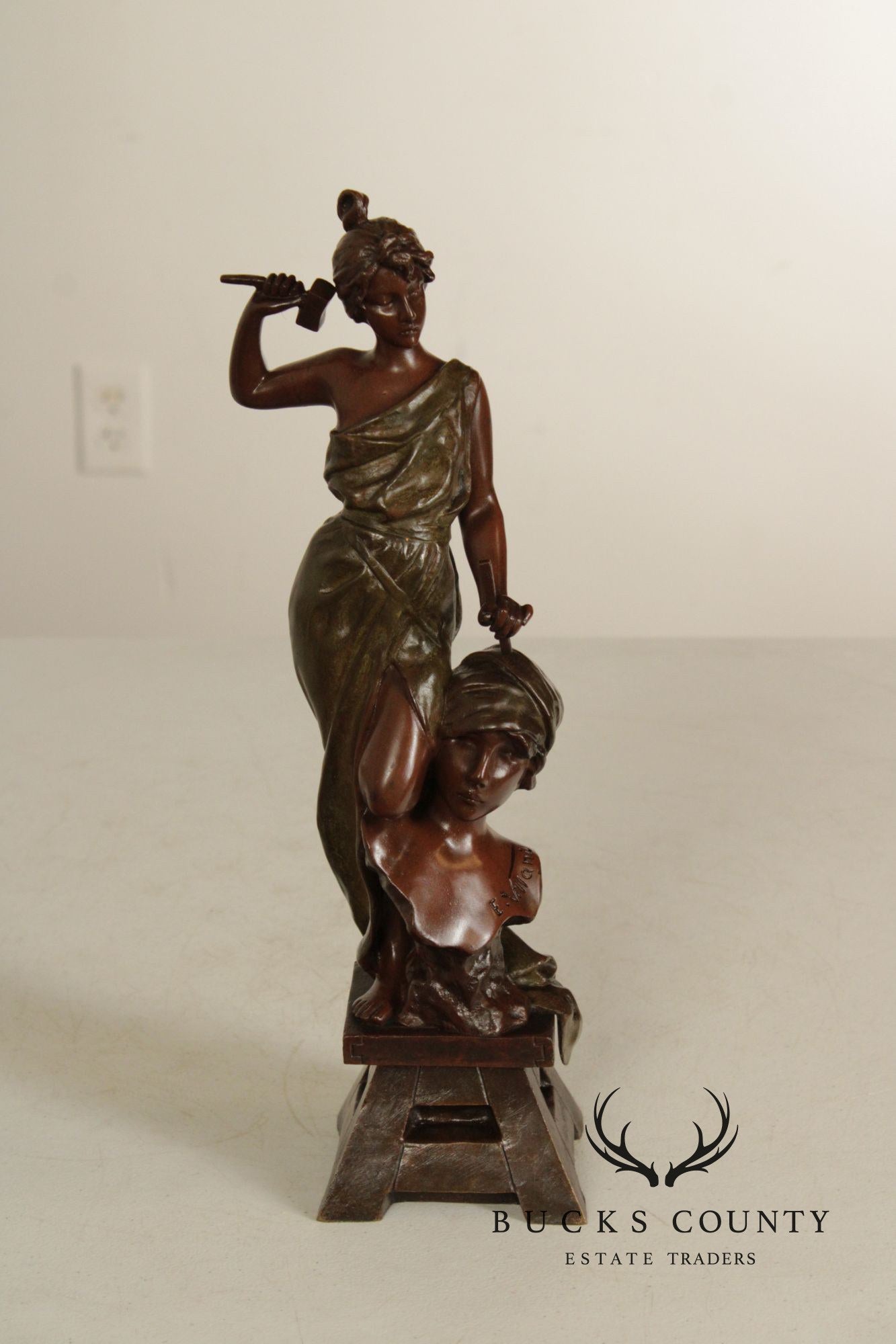 Emmanuel Villanis Bronze Statue, 'The Sculptor'
