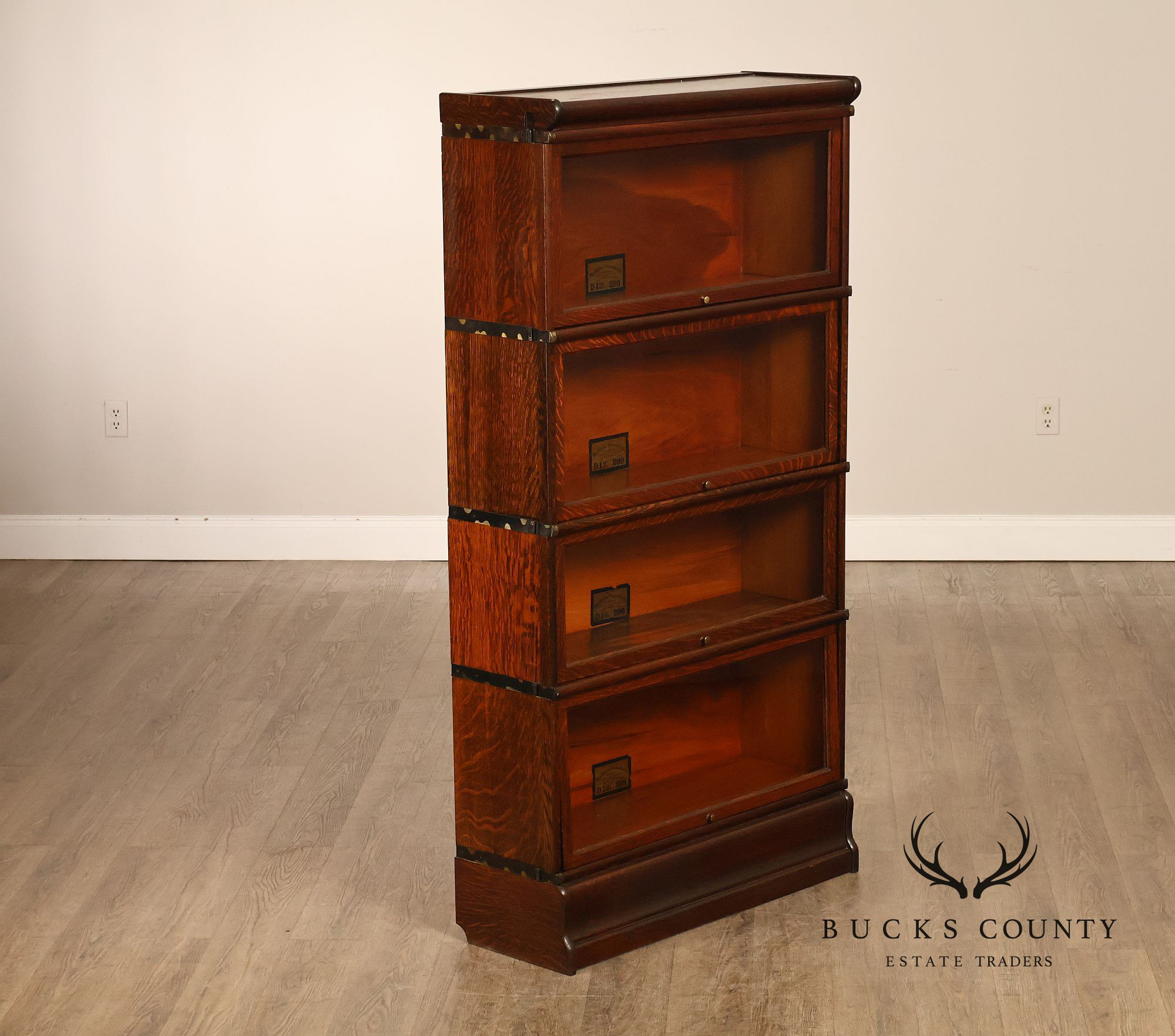 Globe Wernicke Antique Oak Four-Section Barrister Bookcase
