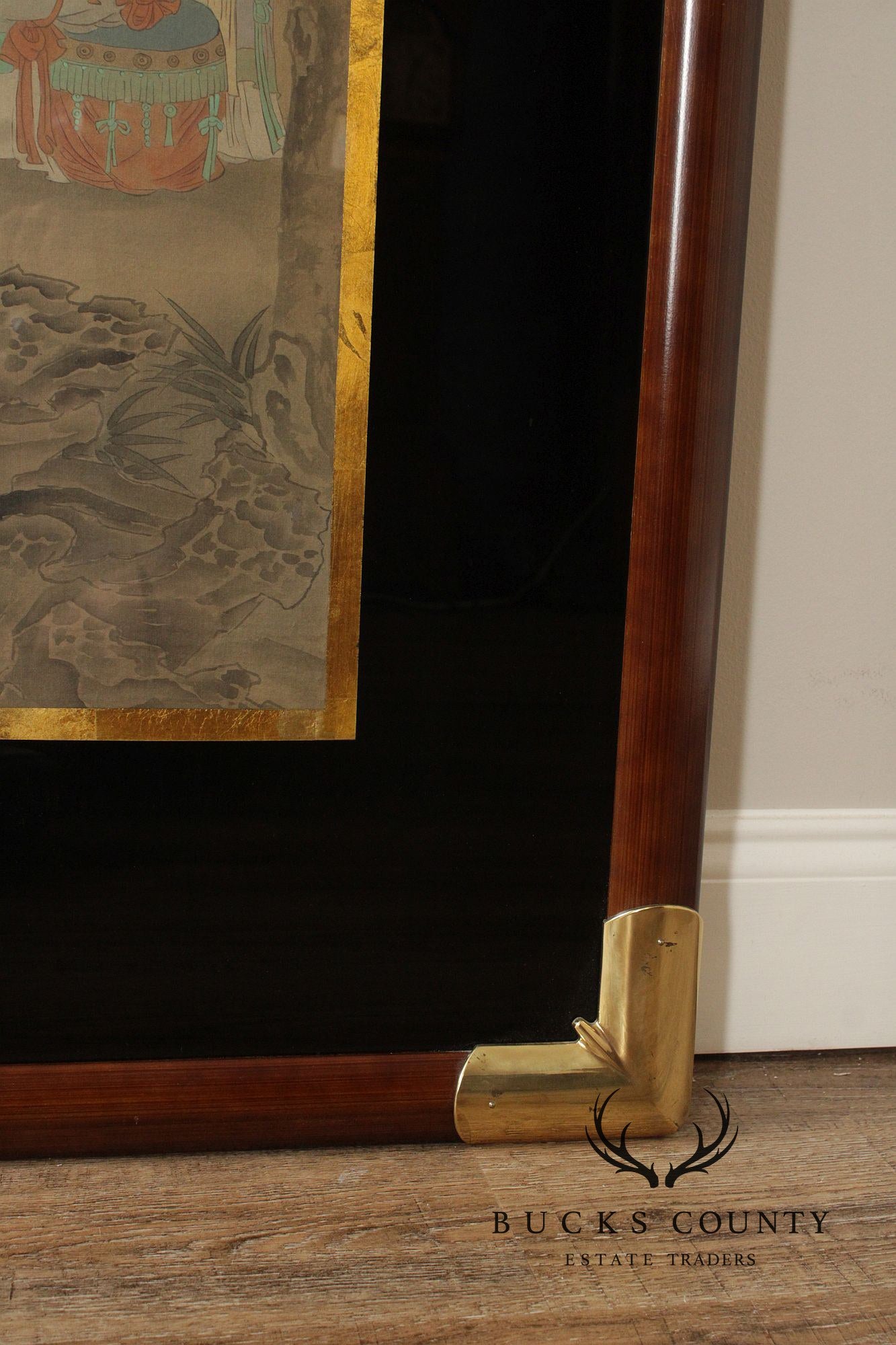 Framed Asian Figural Print After “Refusing The Seat”