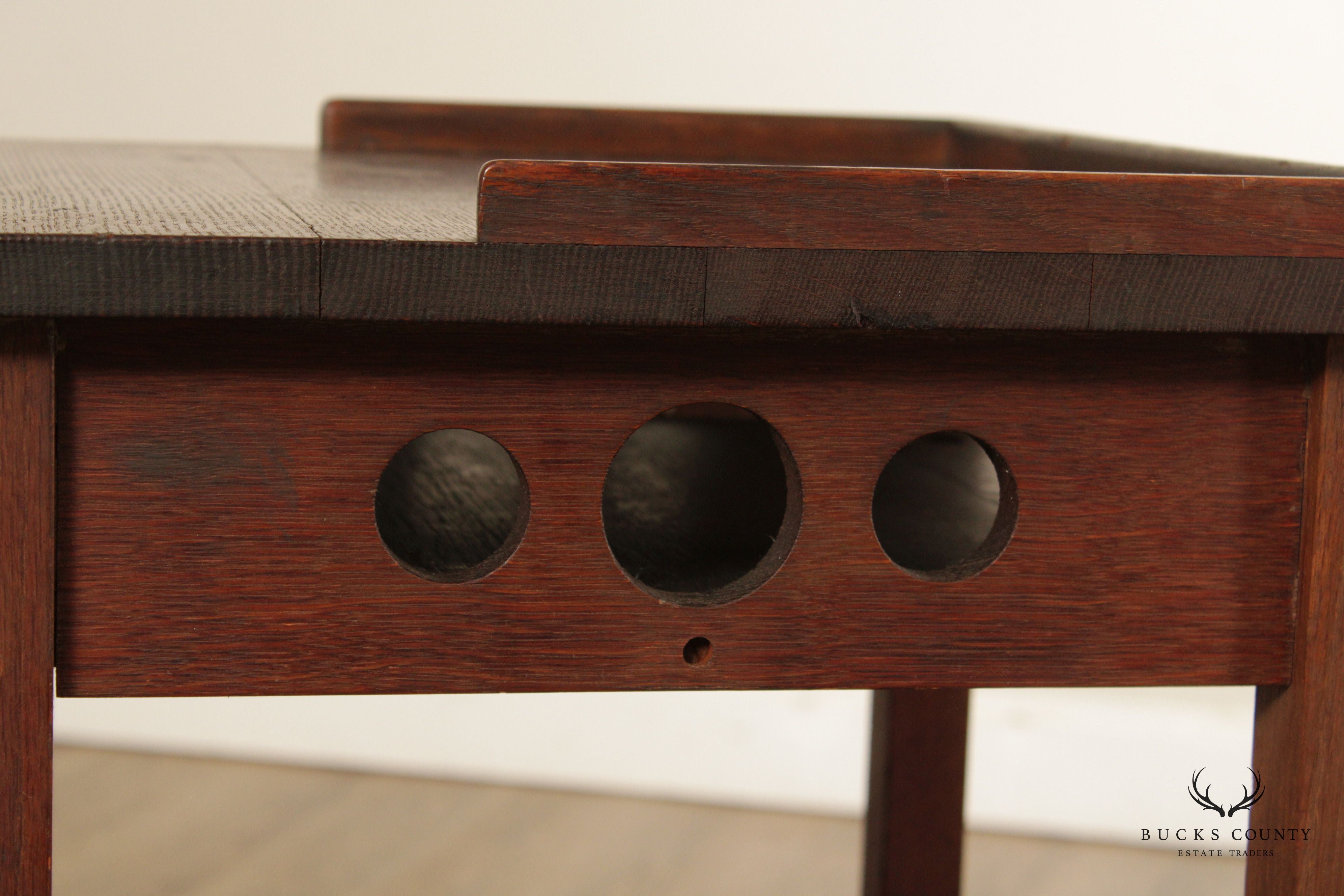 Antique Arts & Crafts Oak Telephone Side Table