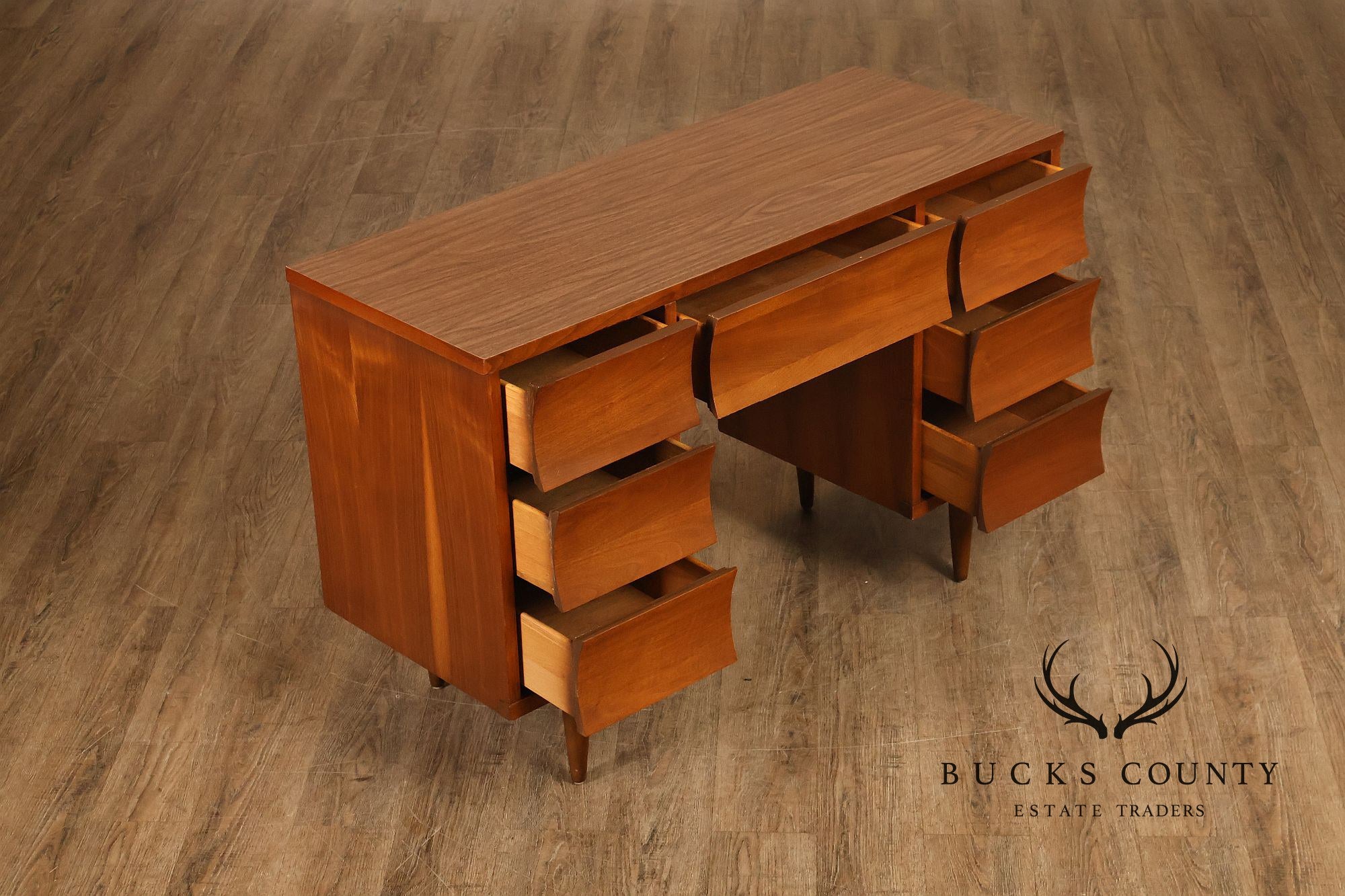 Johnson Carper Mid Century Modern Walnut Desk
