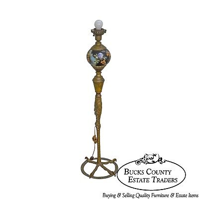 Antique Bronze Stork Leg Floor Lamp (possibly P.E. Guerin)