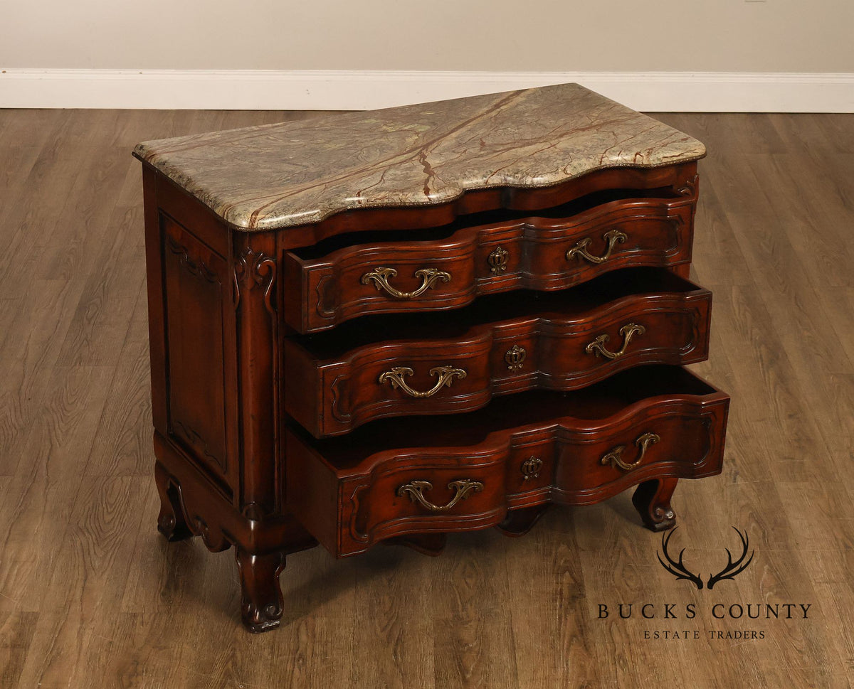 French Provincial Style Marble Top Chest of Drawers