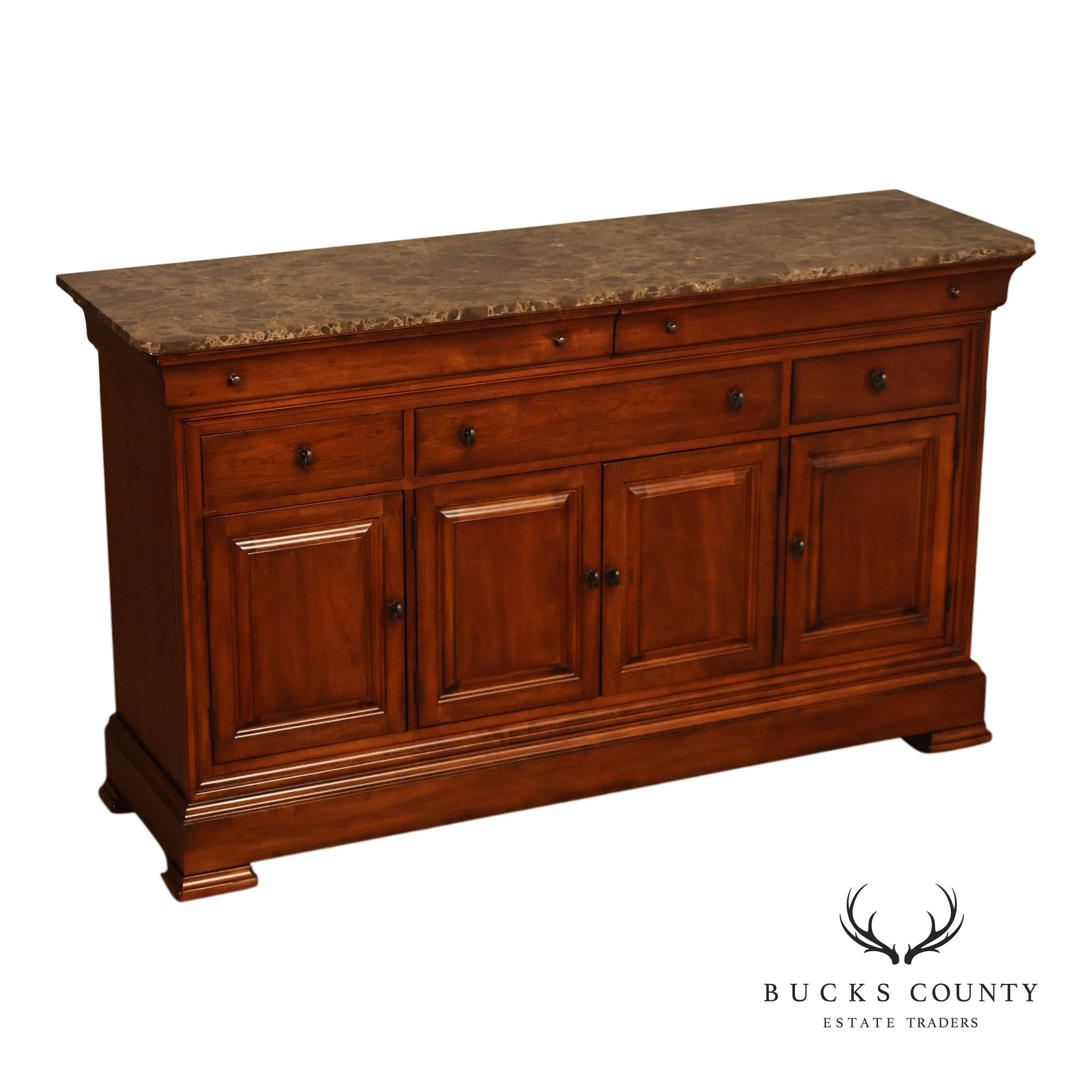 Thomasville King Street Collection Marble Top Four Door Credenza