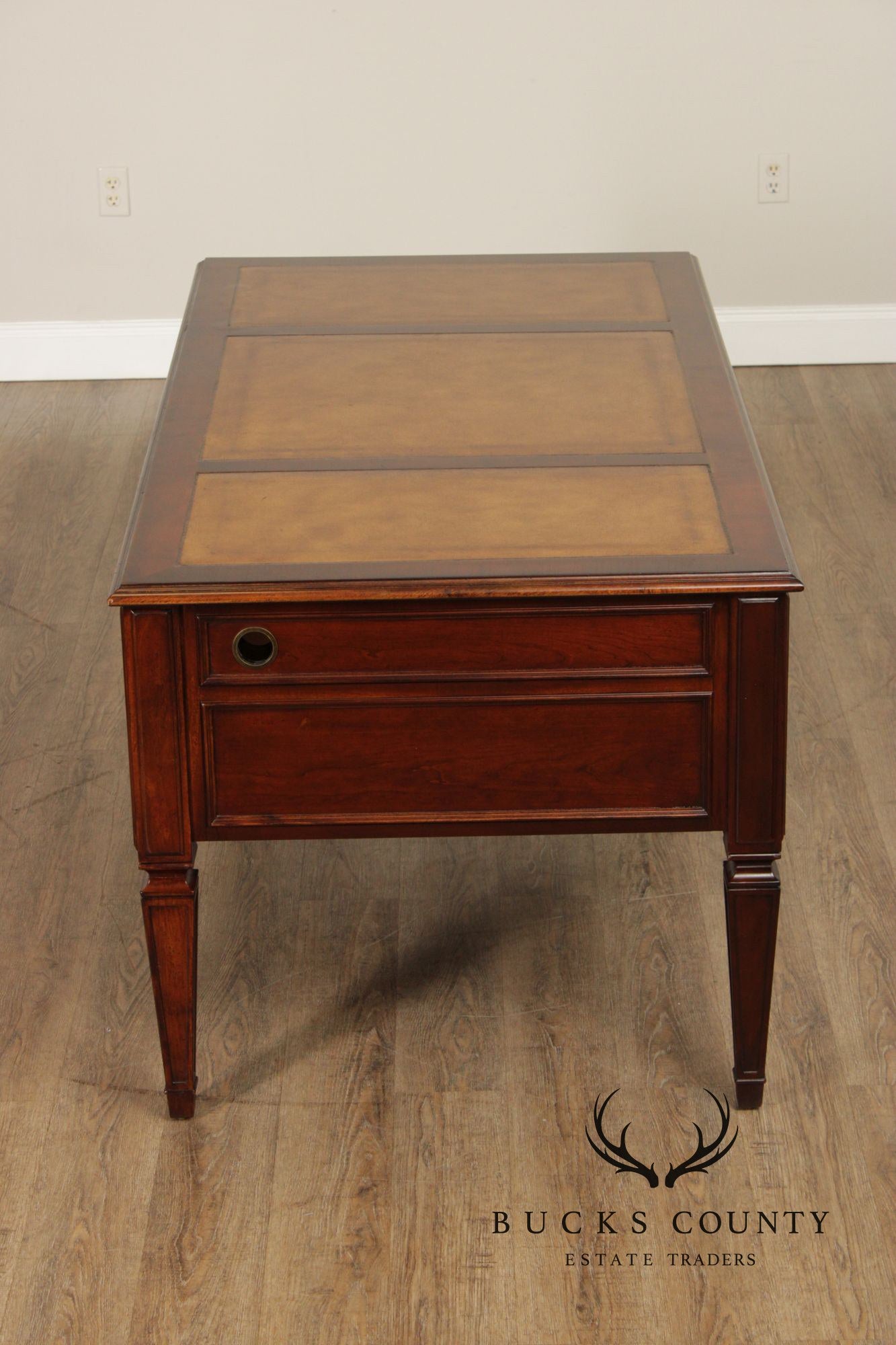 Ethan Allen Leather Top Cherry Executive Writing Desk