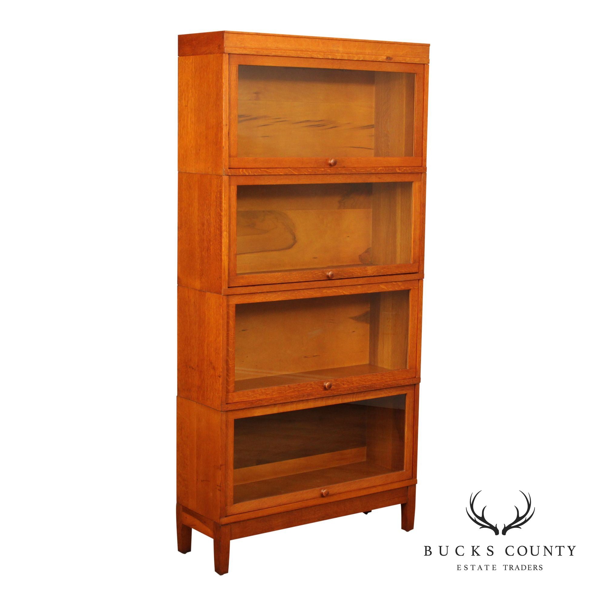 Globe Wernicke Oak Four-Stack Barrister Bookcase