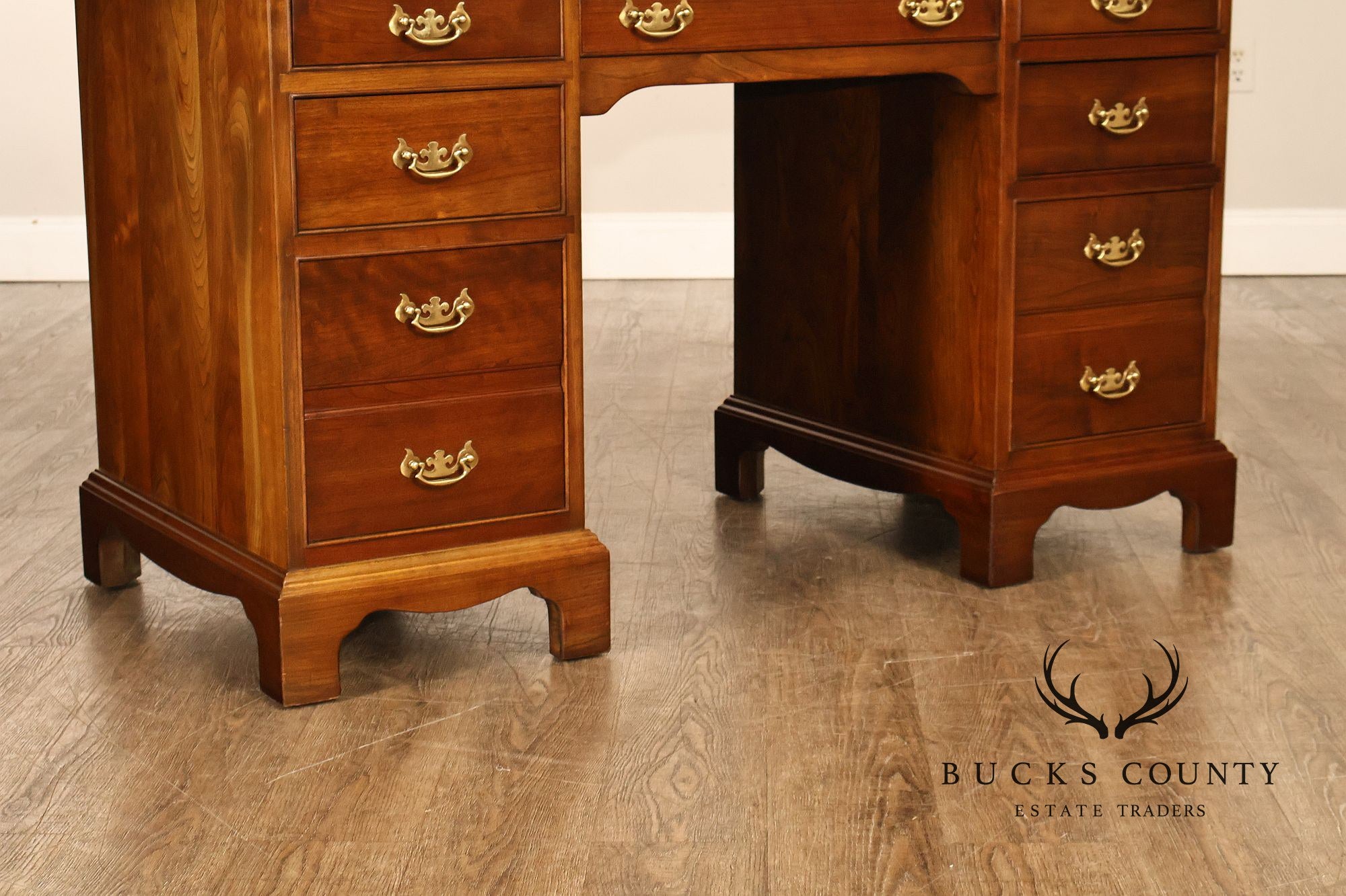 Stickley Chippendale Style Cherry Kneehole Desk