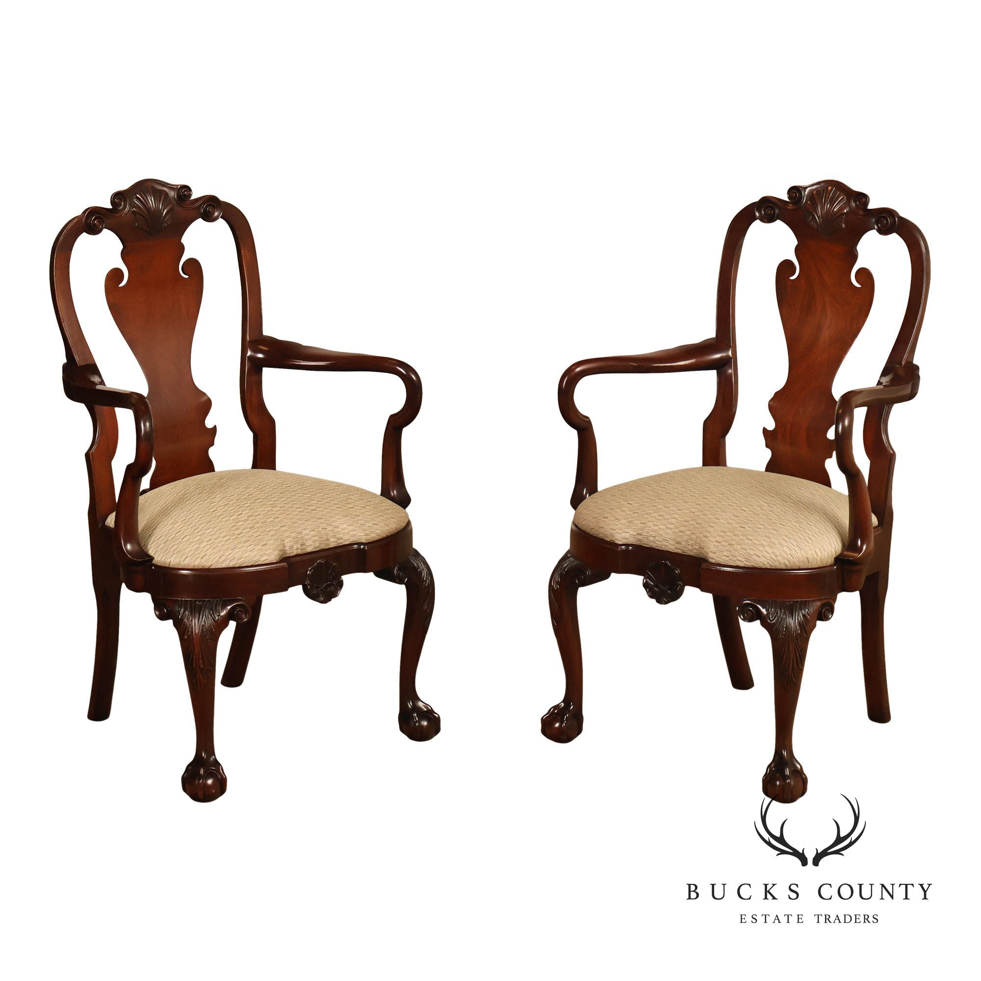 Kindel Winterthur Collection Pair of Mahogany Armchairs