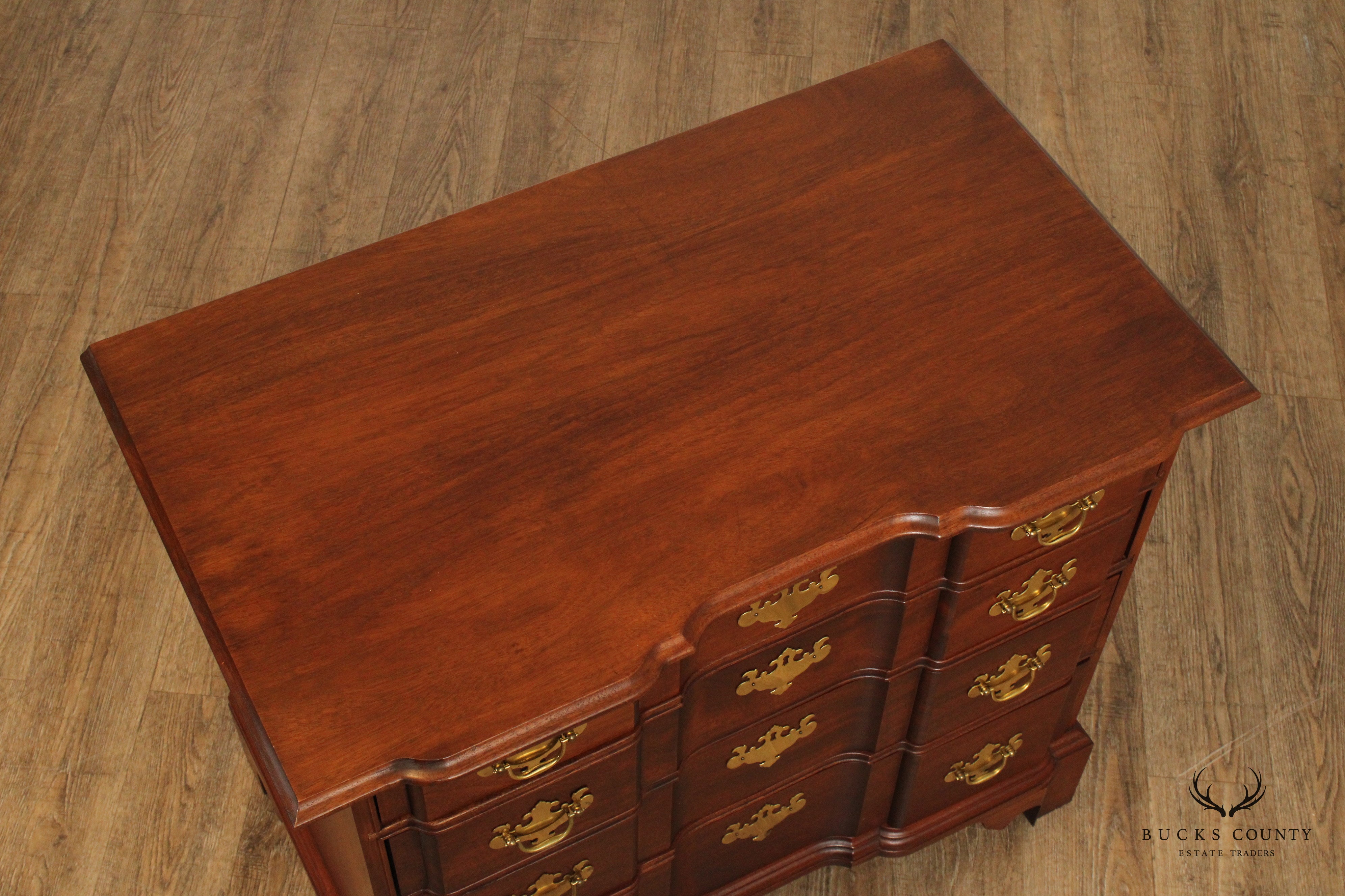 Chippendale Style Custom Crafted Mahogany Blockfront Chest