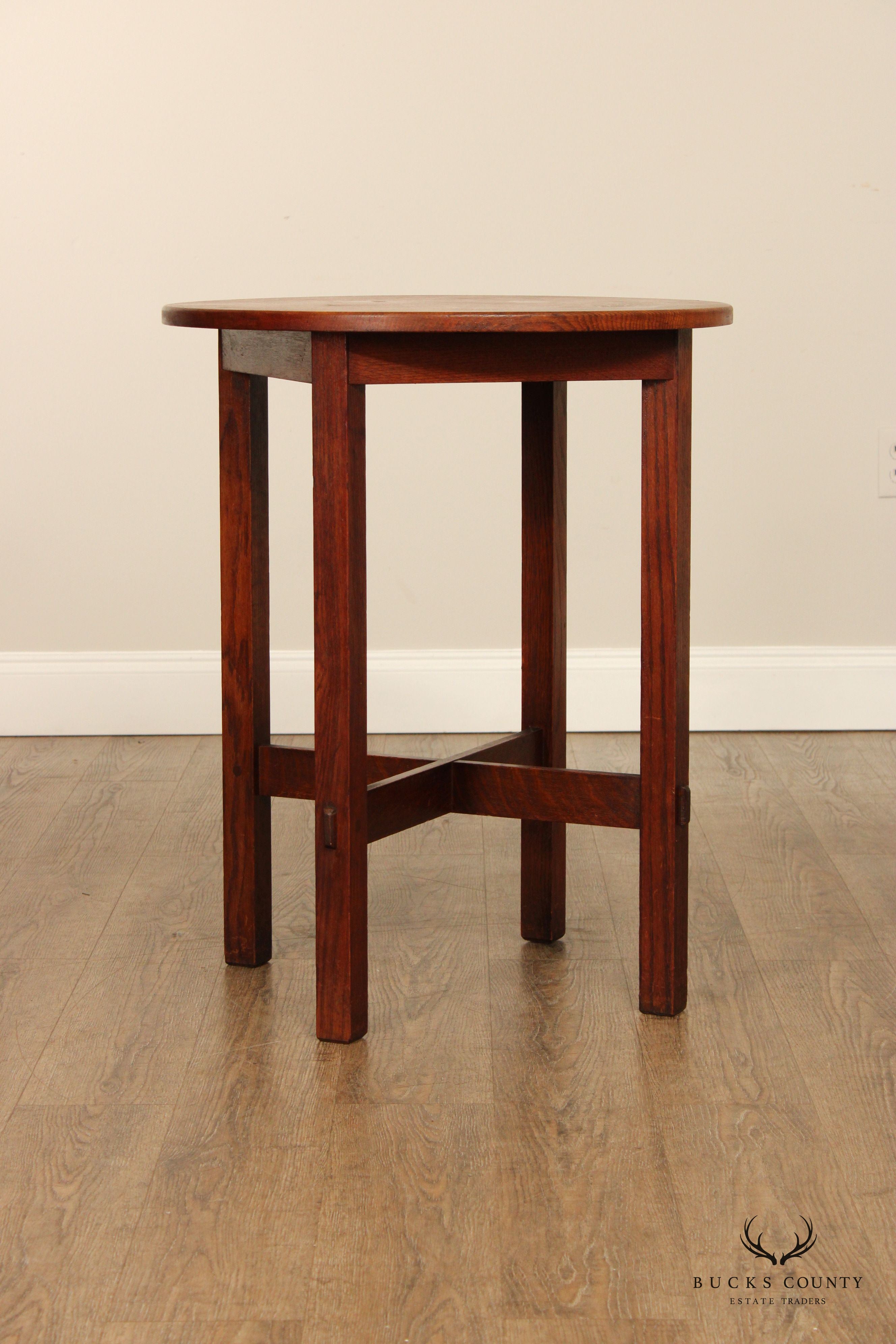 Stickley Brothers Antique Mission Oak Lamp Table