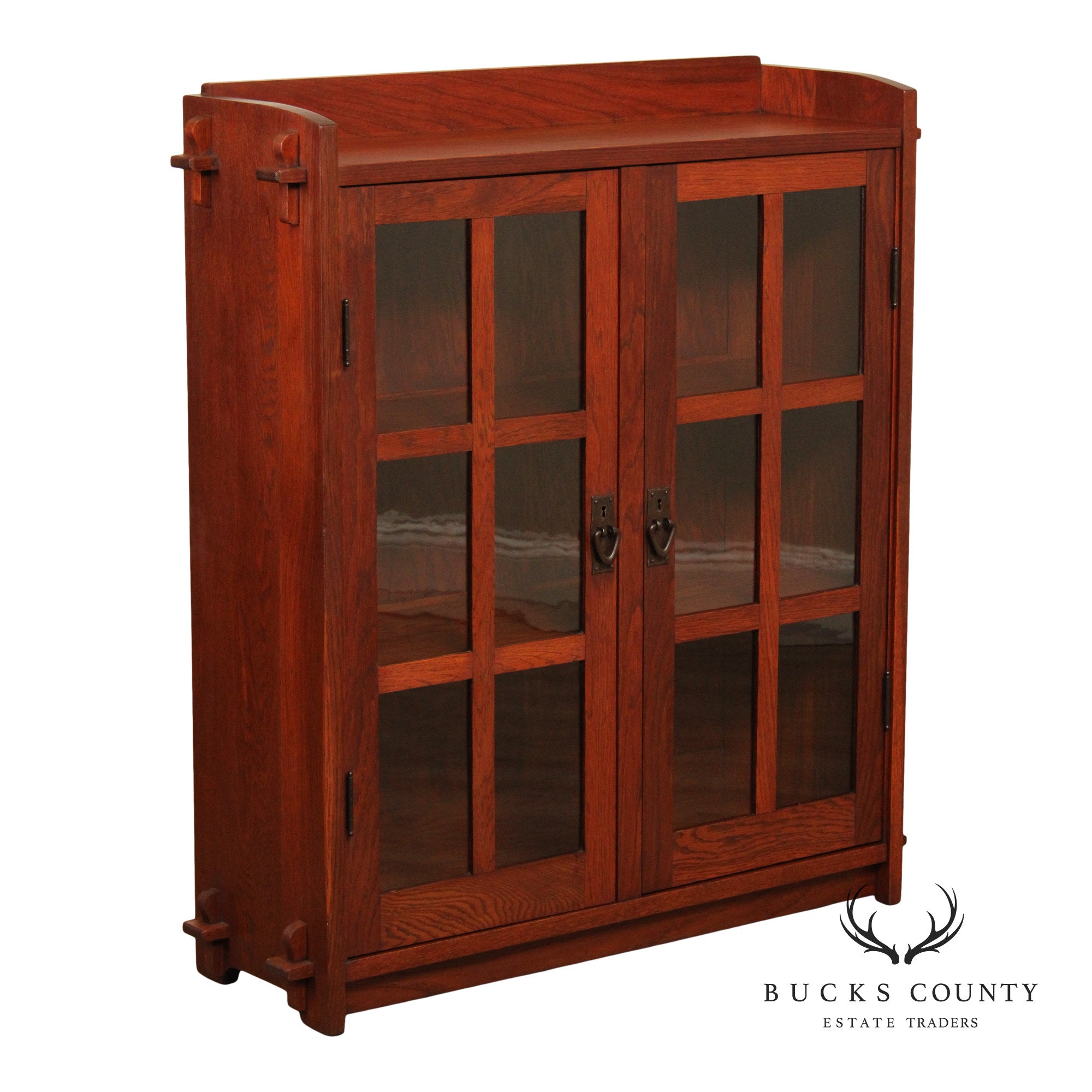 Gustav Stickley Rare Antique Mission Oak Small Two Door Bookcase
