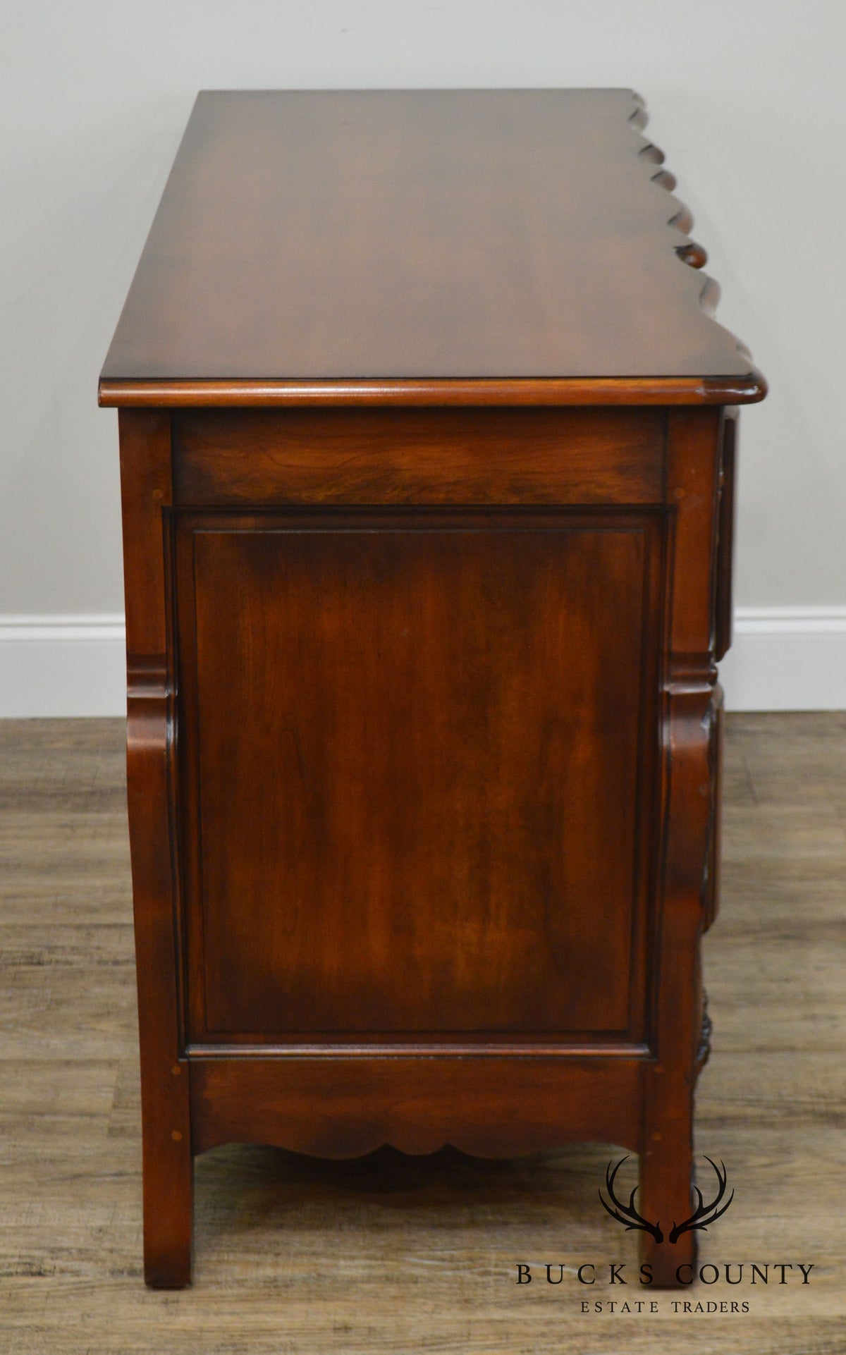 Widdicomb French Louis XV Style Fruitwood Carved Serpentine Chest of Drawers