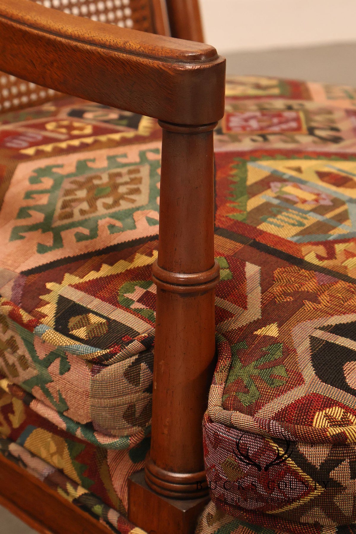 Mid Century Set of Four Cane Back Armchairs