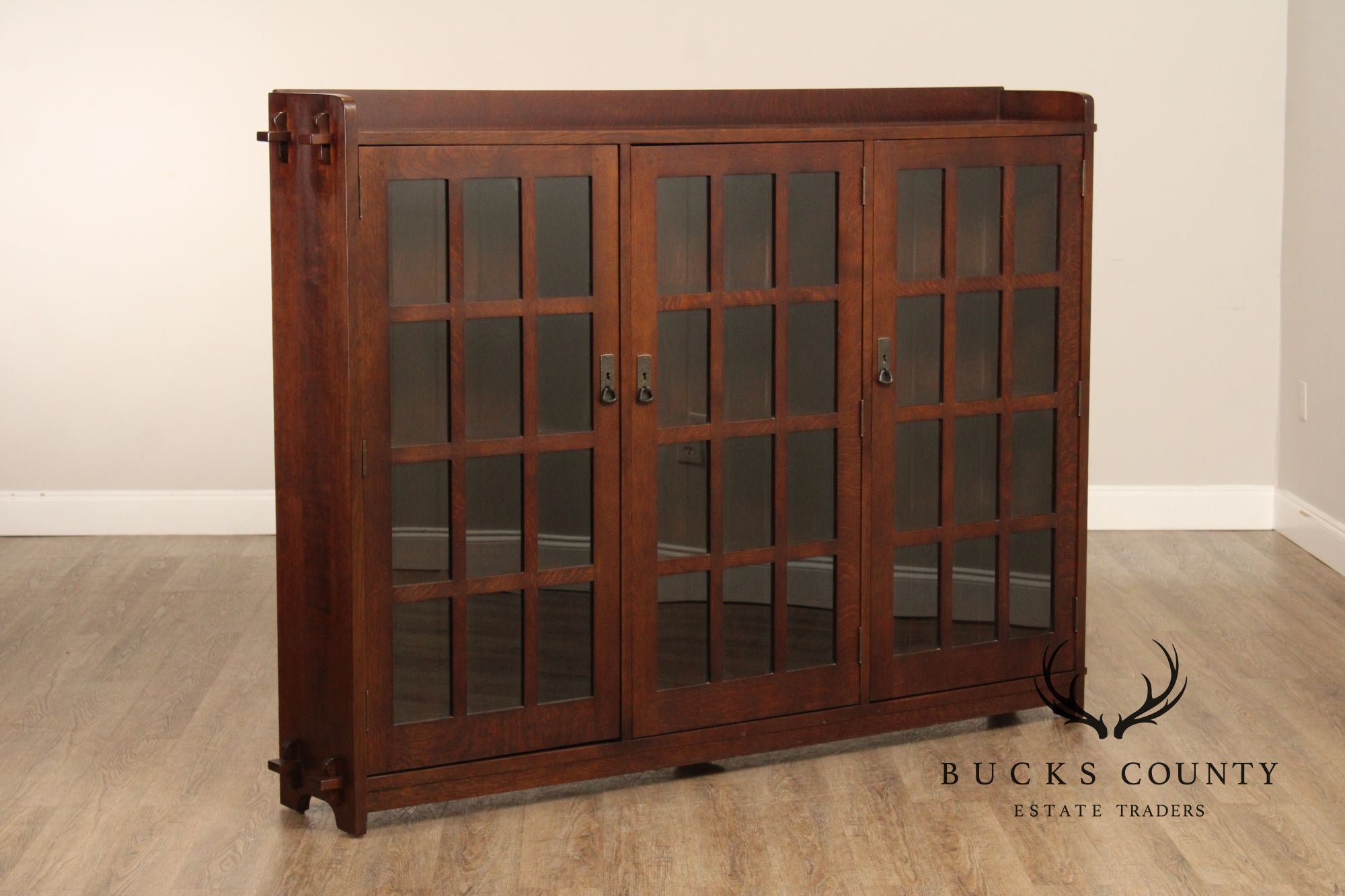 Stickley Mission Collection Oak Three Door Bookcase