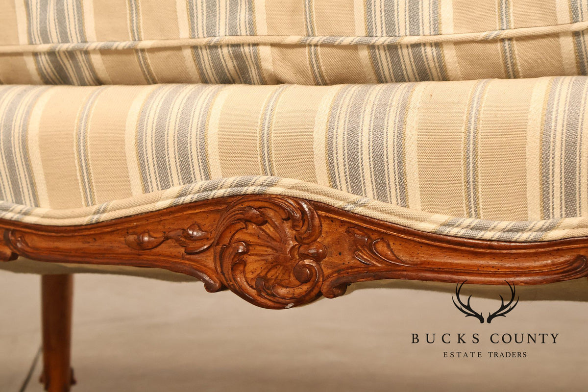 French Louis XV Style Carved Loveseat Settee