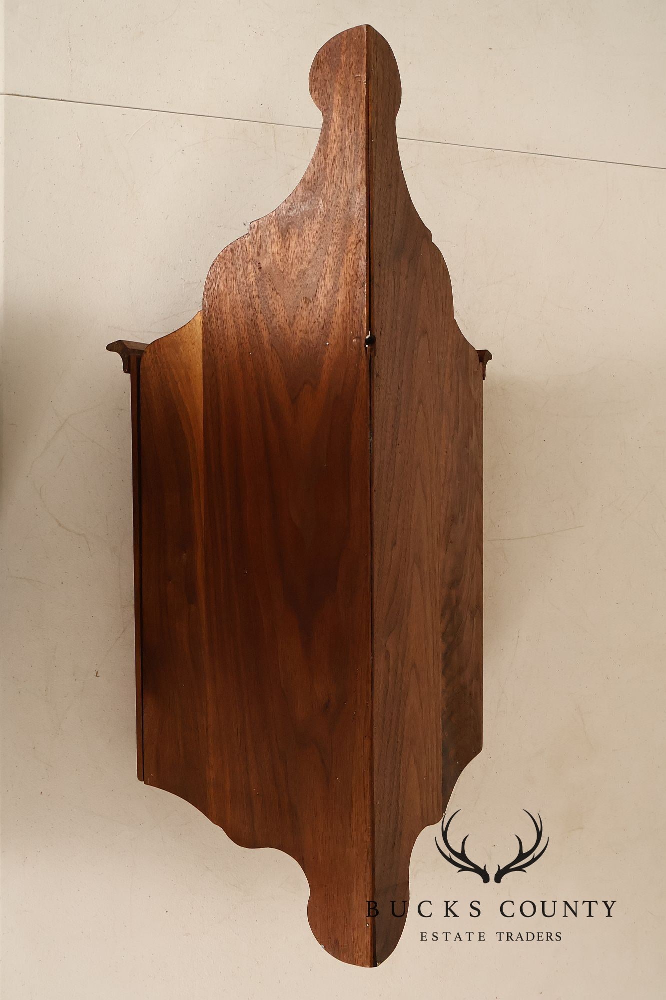 Pennsylvania Dutch Style Walnut Wall Hanging Corner Cupboard