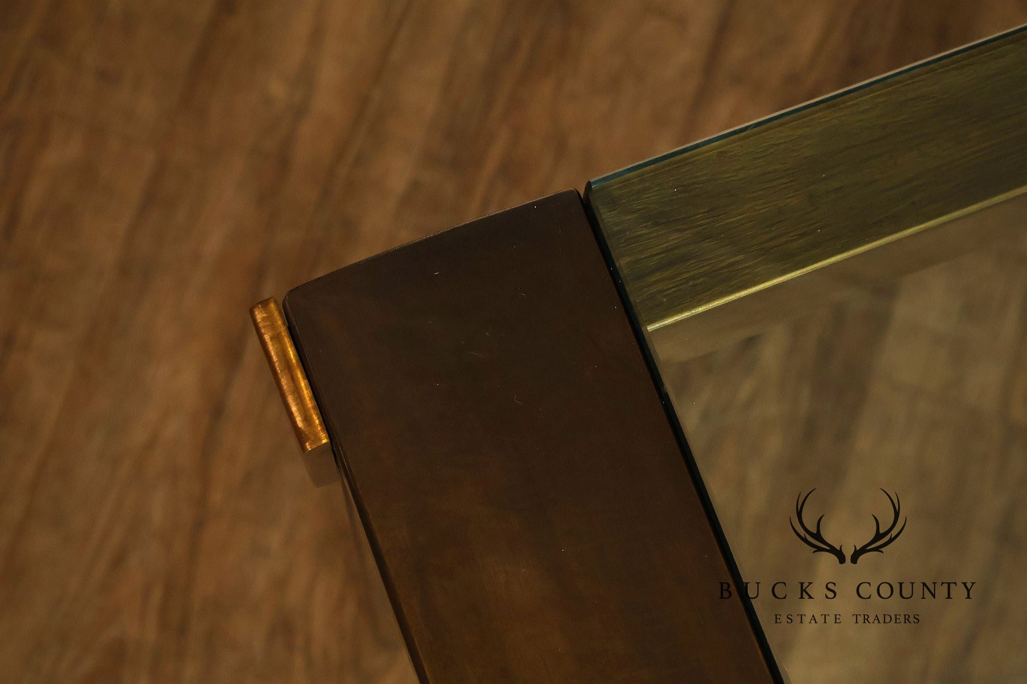 John Stuart Bronze Finish Glass Top Extendable Dining Table