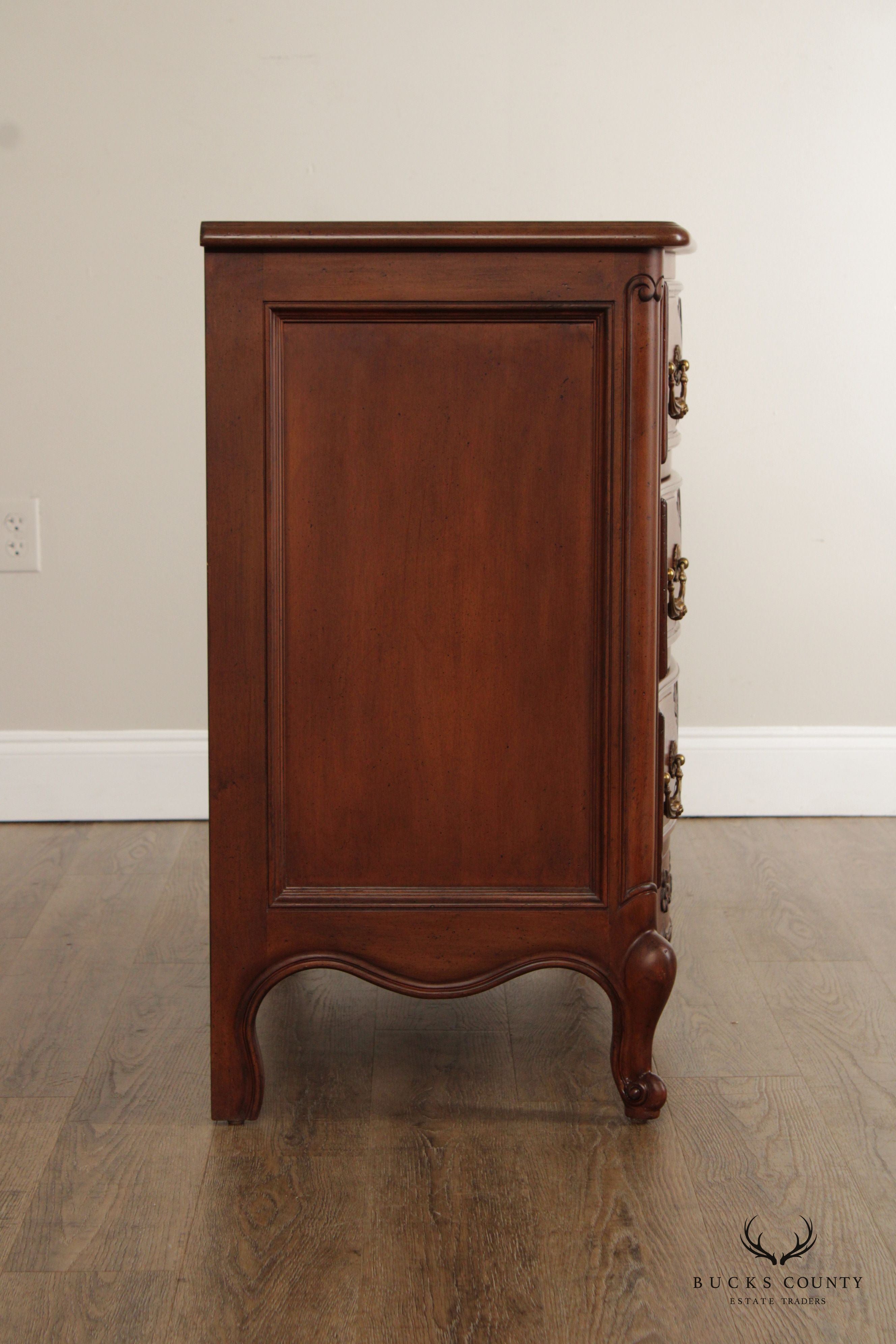 Auffray & Company French Louis XV Style Carved Fruitwood Chest Of Drawers