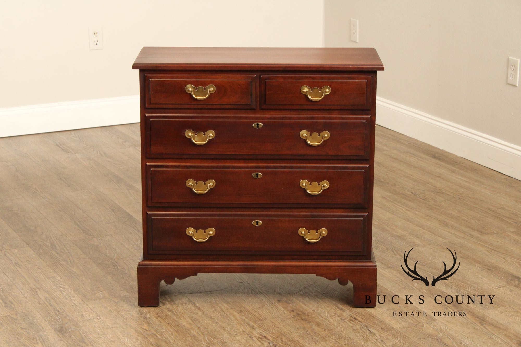 Statton Chippendale Style Cherry Chest of Drawers