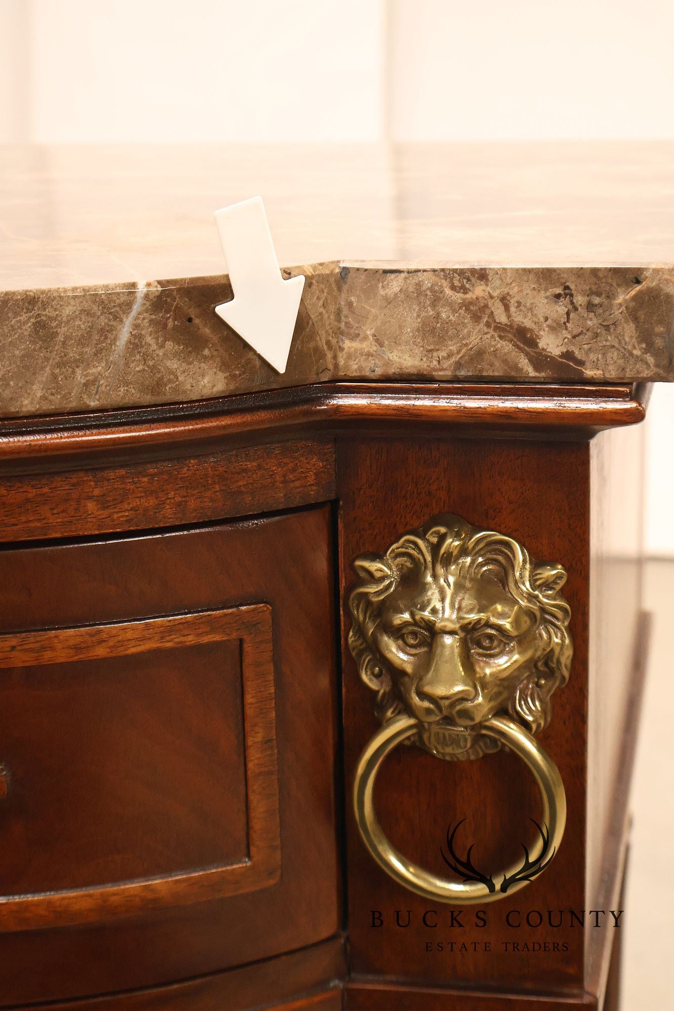 Henredon Historic Natchez Collection Regency Style Mahogany Marble Top Console Table