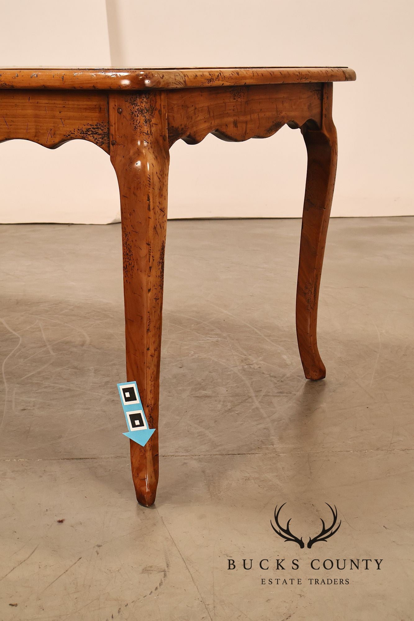 French Provincial Style Distressed Wood Extendable Dining Table