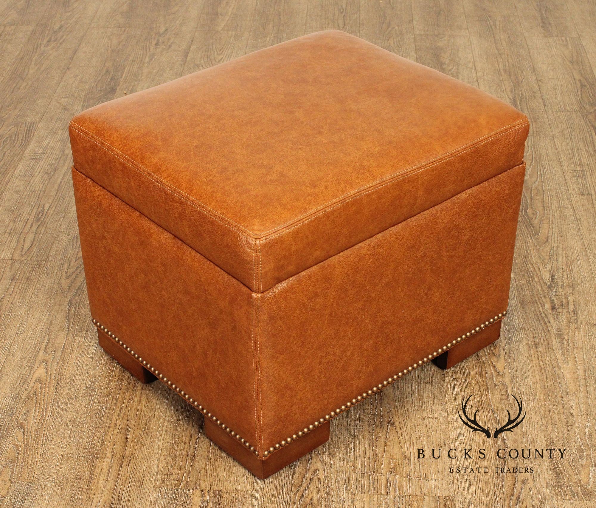 Leather Upholstered Chair & Ottoman