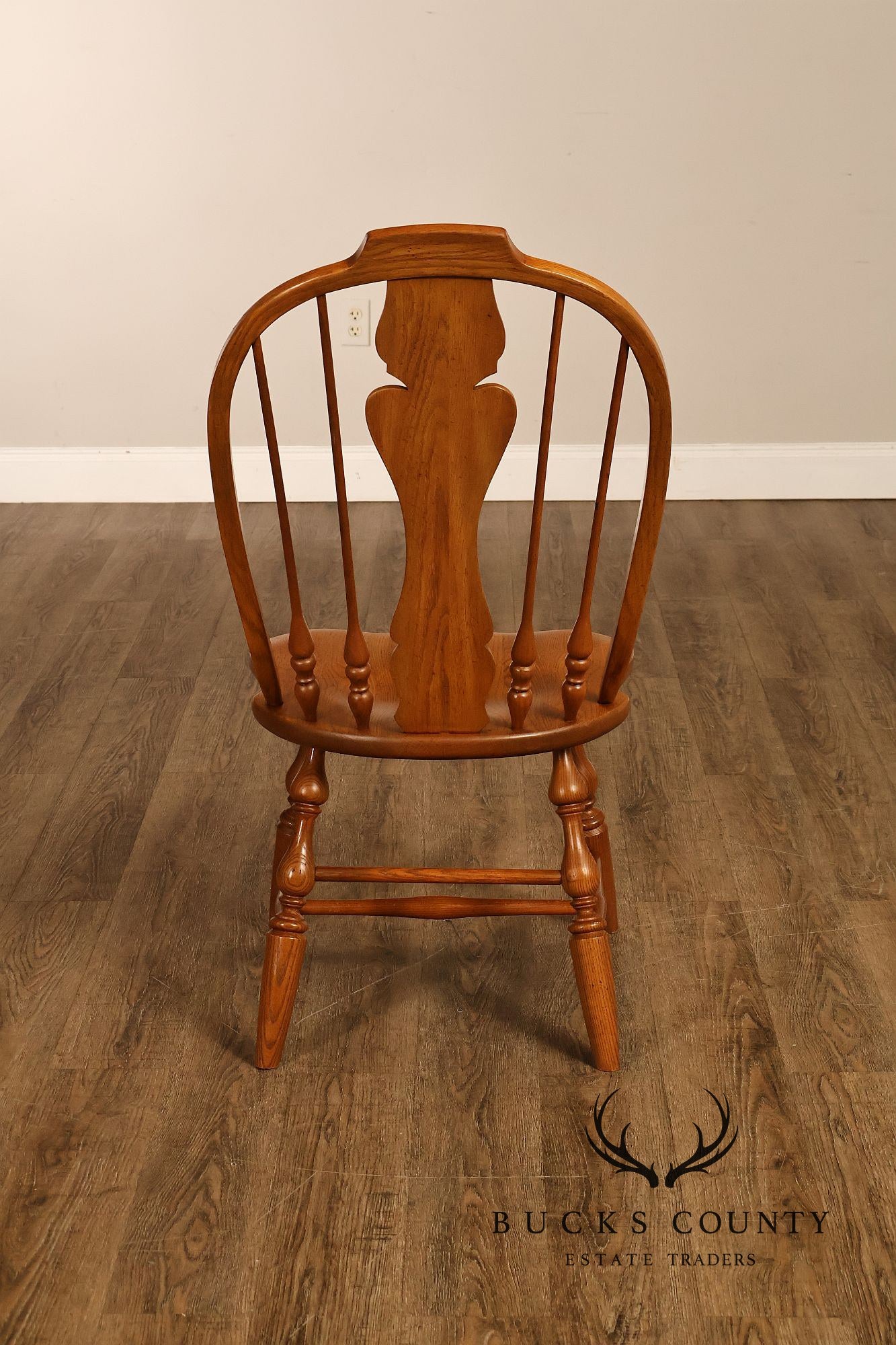 Virginia House Set of Four Oak Windsor Dining Chairs