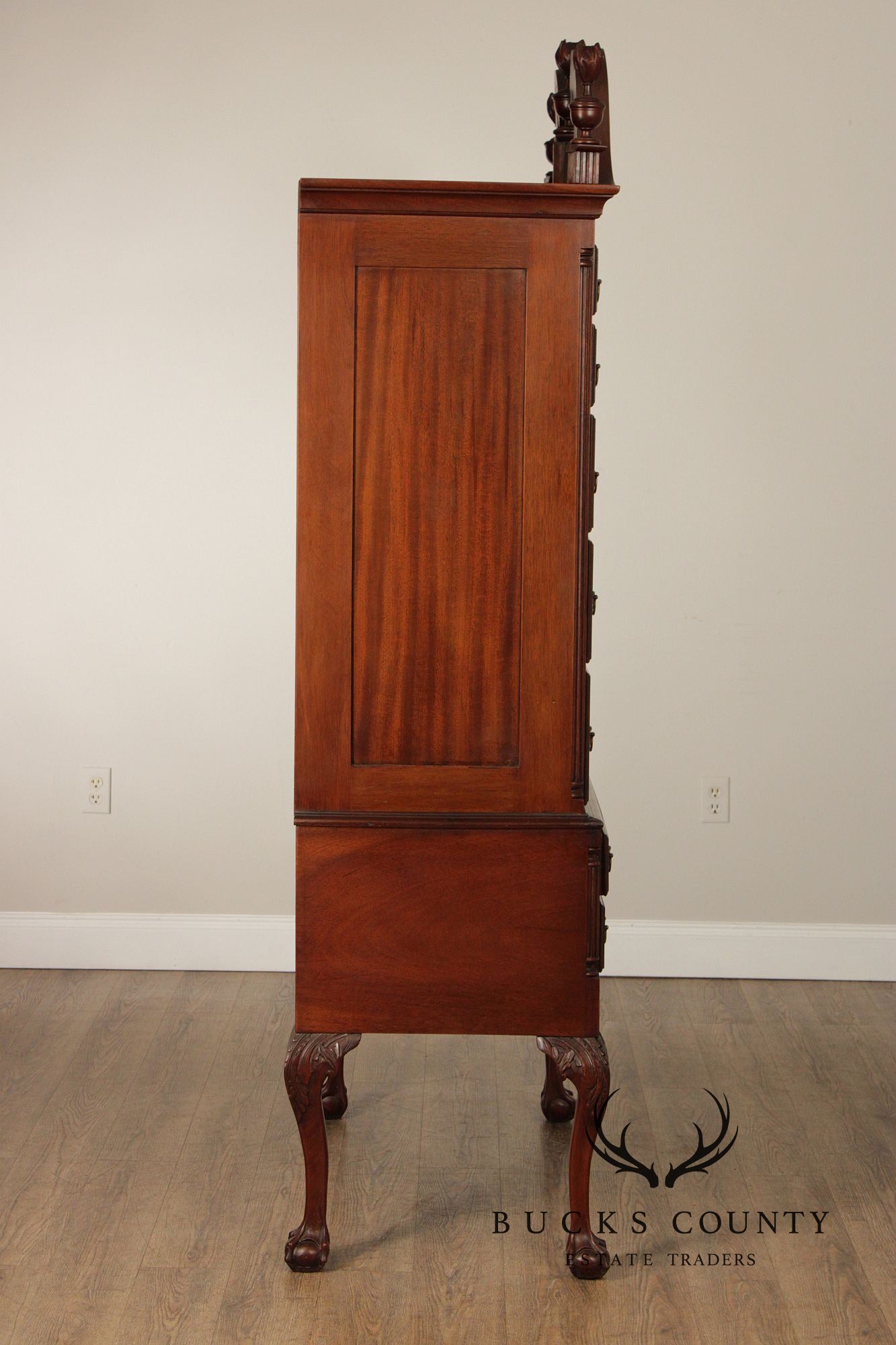 Feldenkrais Chippendale Style Mahogany Highboy Chest