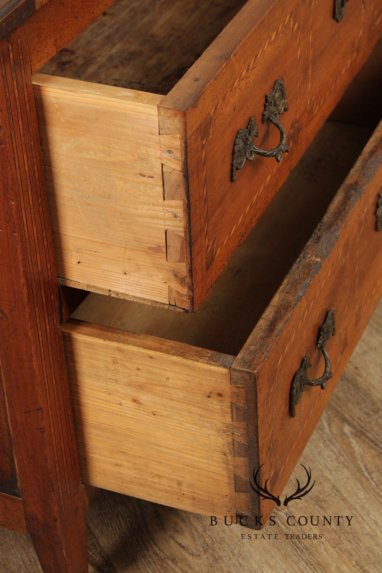 Antique 18th Century French Louis XVI Inlaid Walnut Commode