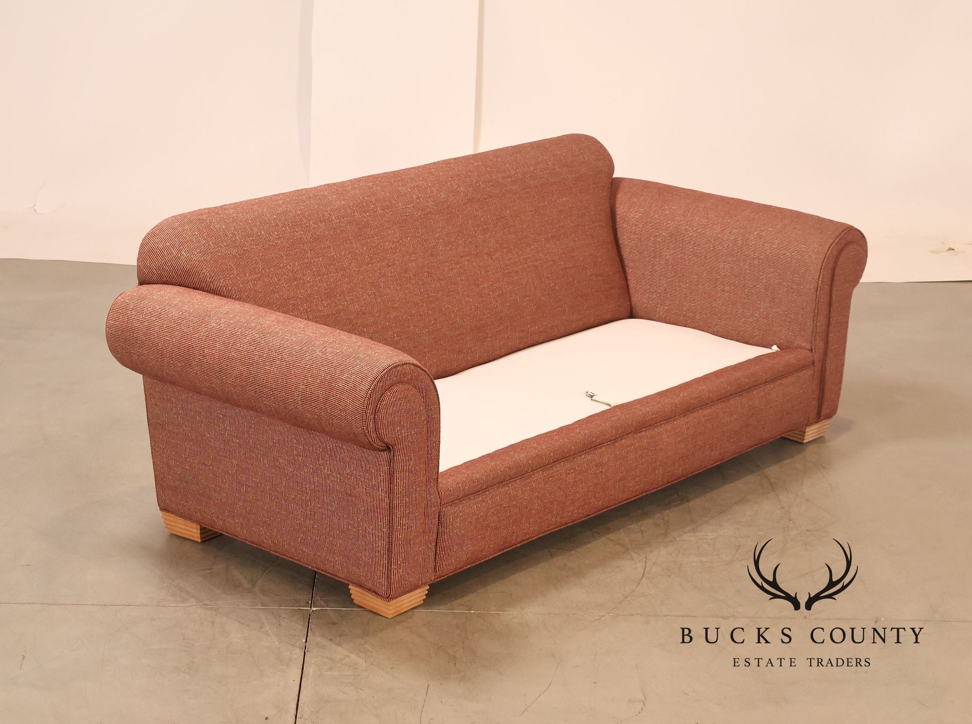 Contemporary Rolled Arm Upholstered Sofa