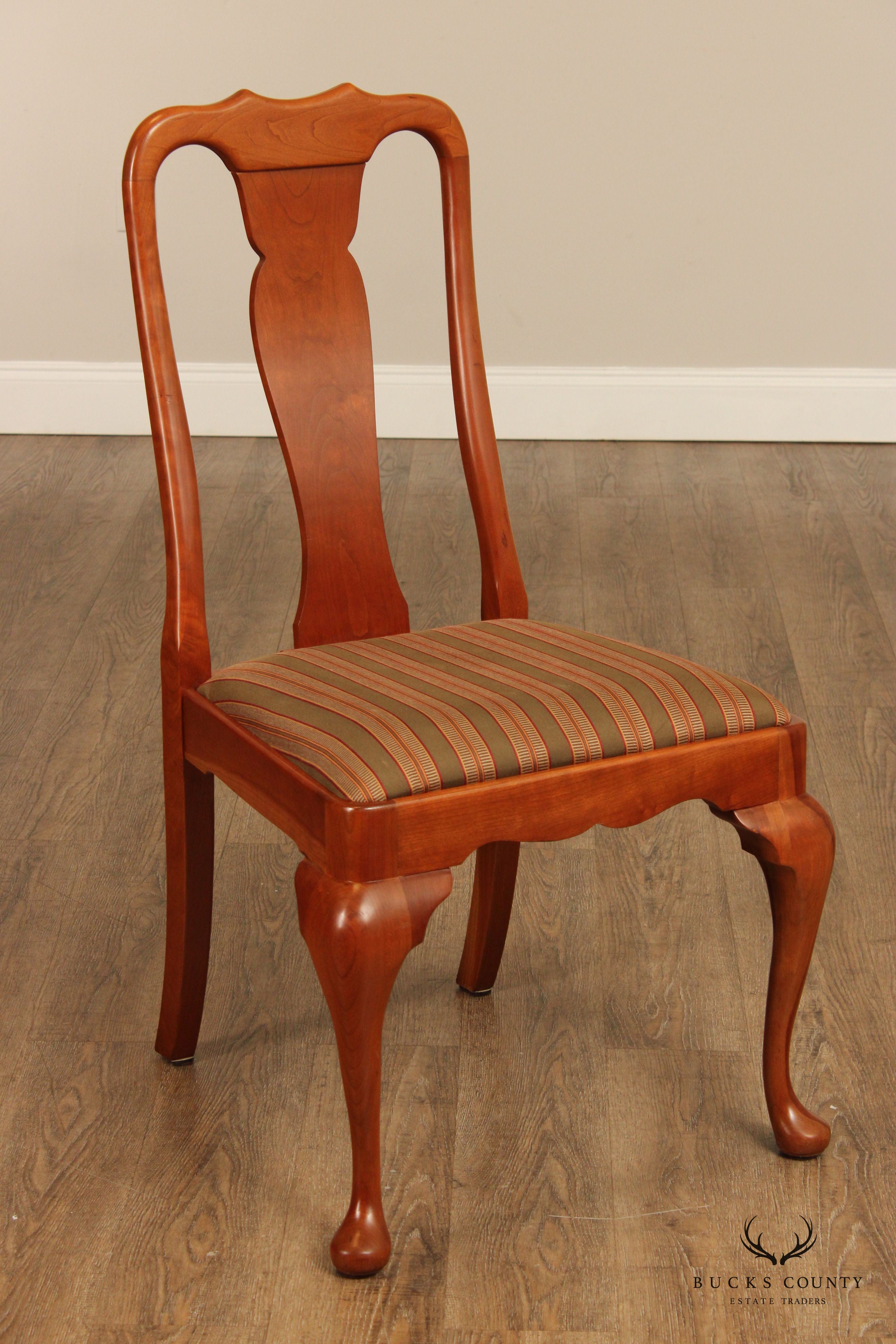 Stickley Queen Anne Style Set of Six Cherry Dining Chairs